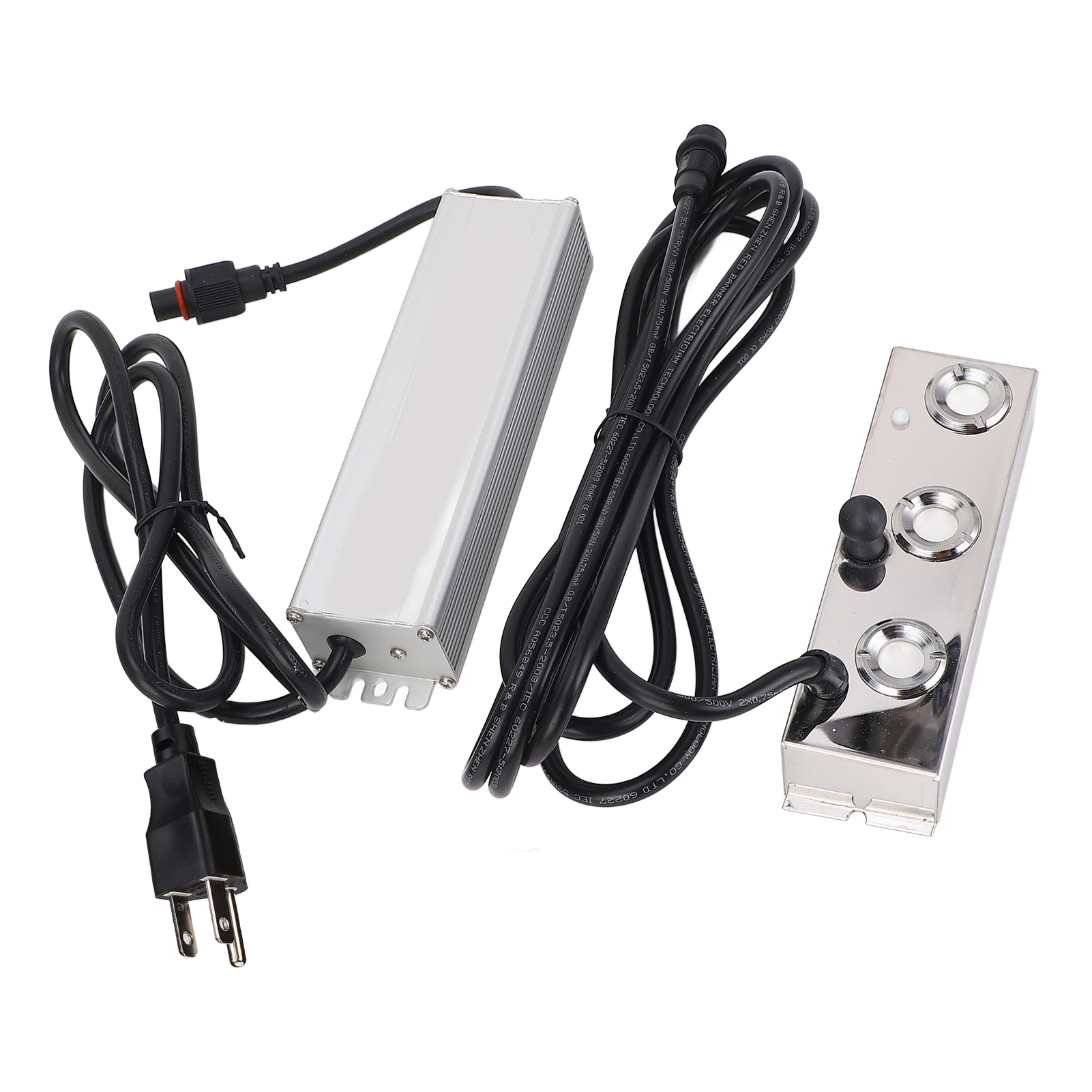 Ultraschall-nebelsystem Mit 3 Düsen, 120-w-netzteil, 1500 Ml/h Durchflussrate, Für Teiche, Gewächshäuser Und Gärten (us-stecker).