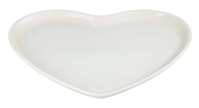 Le Creuset Servierplatte Herzform Steinzeug Meringue 32cm