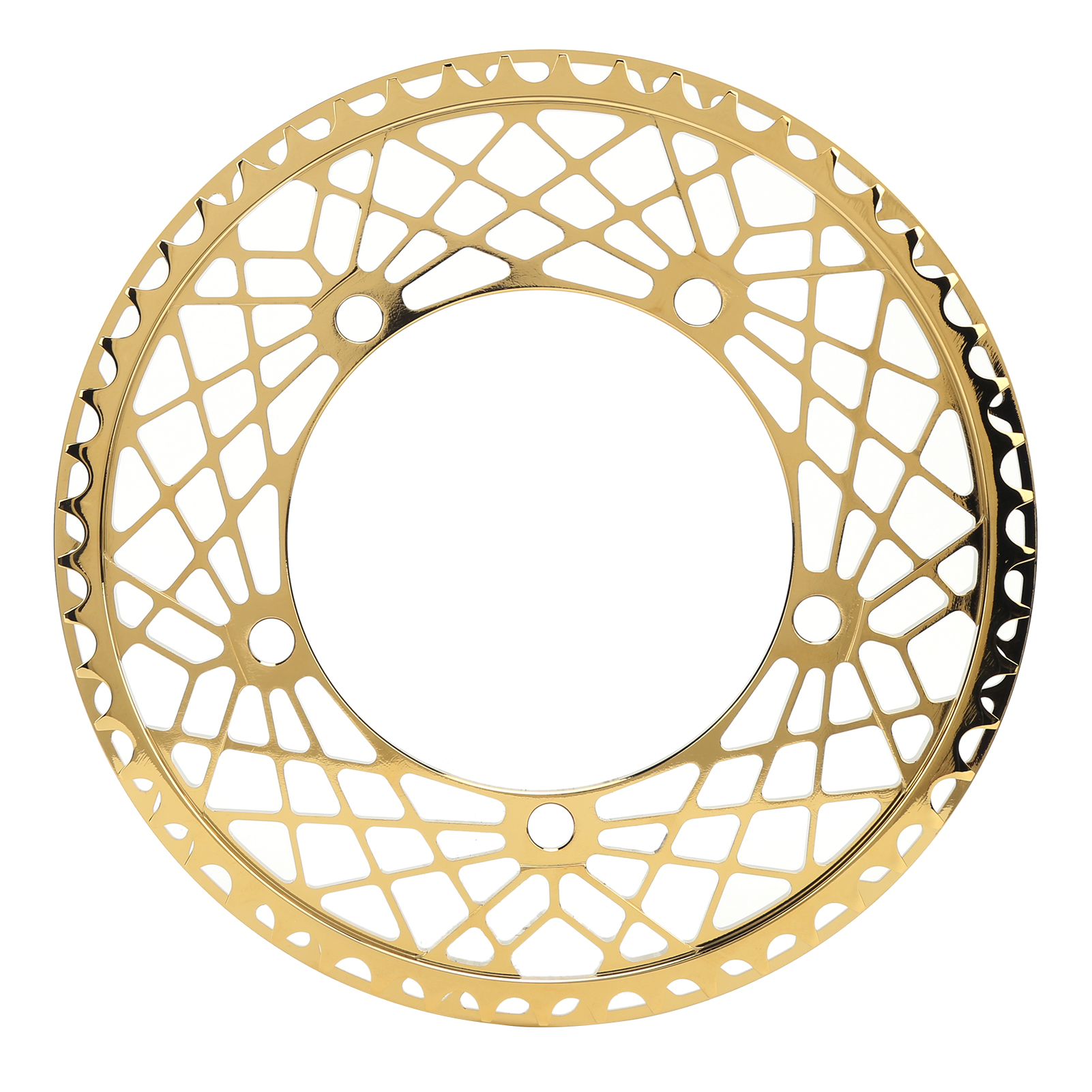 Bolany Faltkettenblatt Aus Verschleißfester Aluminiumlegierung, 130 Mm Lochkreisdurchmesser, 53 Zähne, Titan-gold-finish.