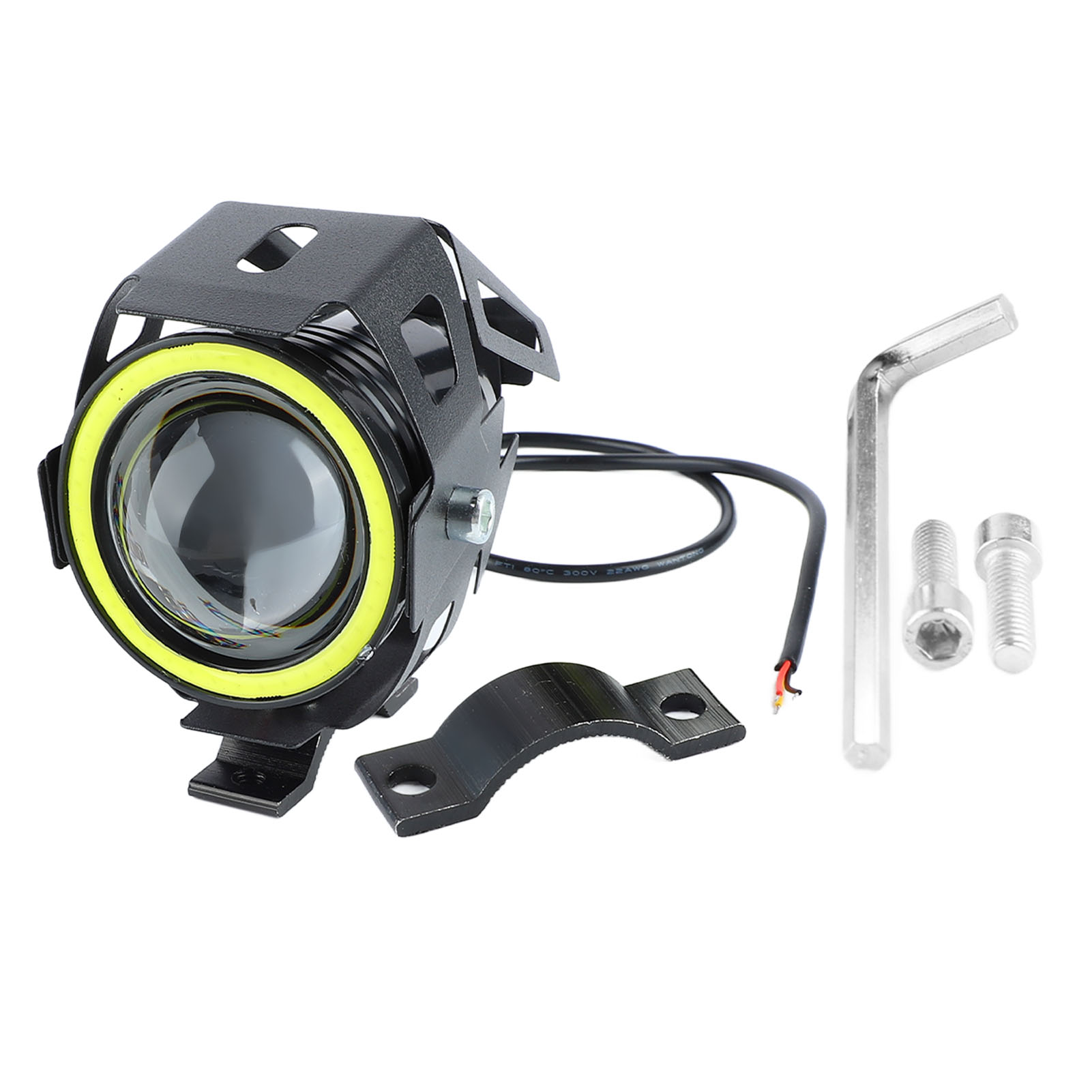 Led-motorradscheinwerfer Mit Projektionslinse, Zusätzlichem Positionslicht Und Angel-eye-lichtring.
