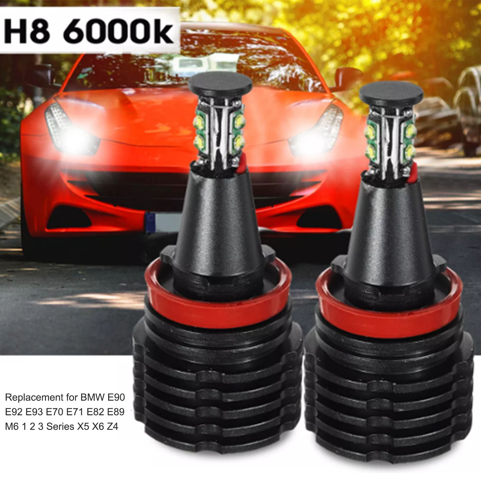 80w Led Angel Eyes Lampen (paar) Für Halo-ring-positionsleuchten, Kompatibel Mit Bmw E90, E92, E93, E70, E71, E82, E89, M6, 1er, 2er, 3er, X5, X6 Und Z4.