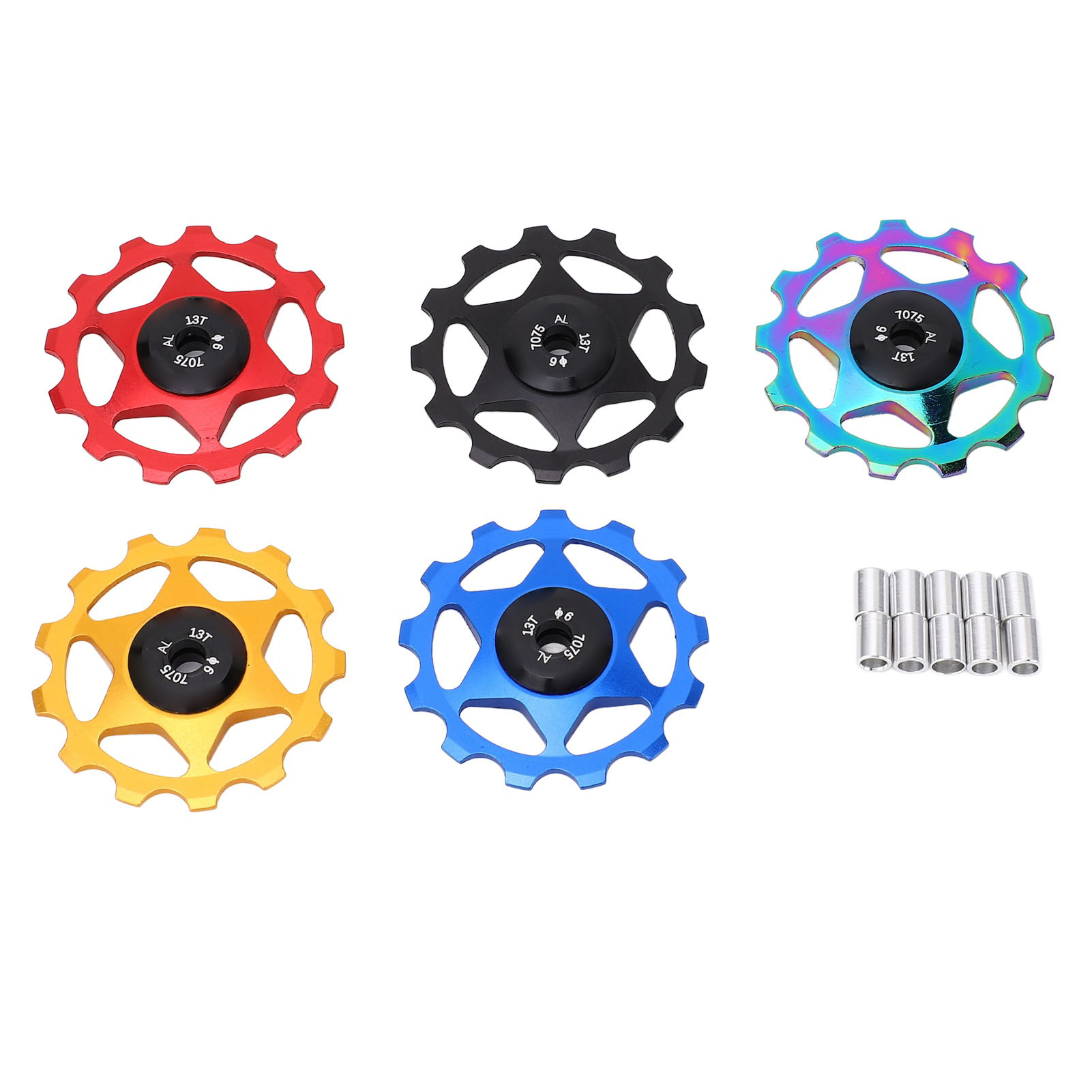 Schaltwerksröllchen Aus Aluminiumlegierung (5 Stück) Für Rennräder Und Mountainbikes, 13 Zähne.