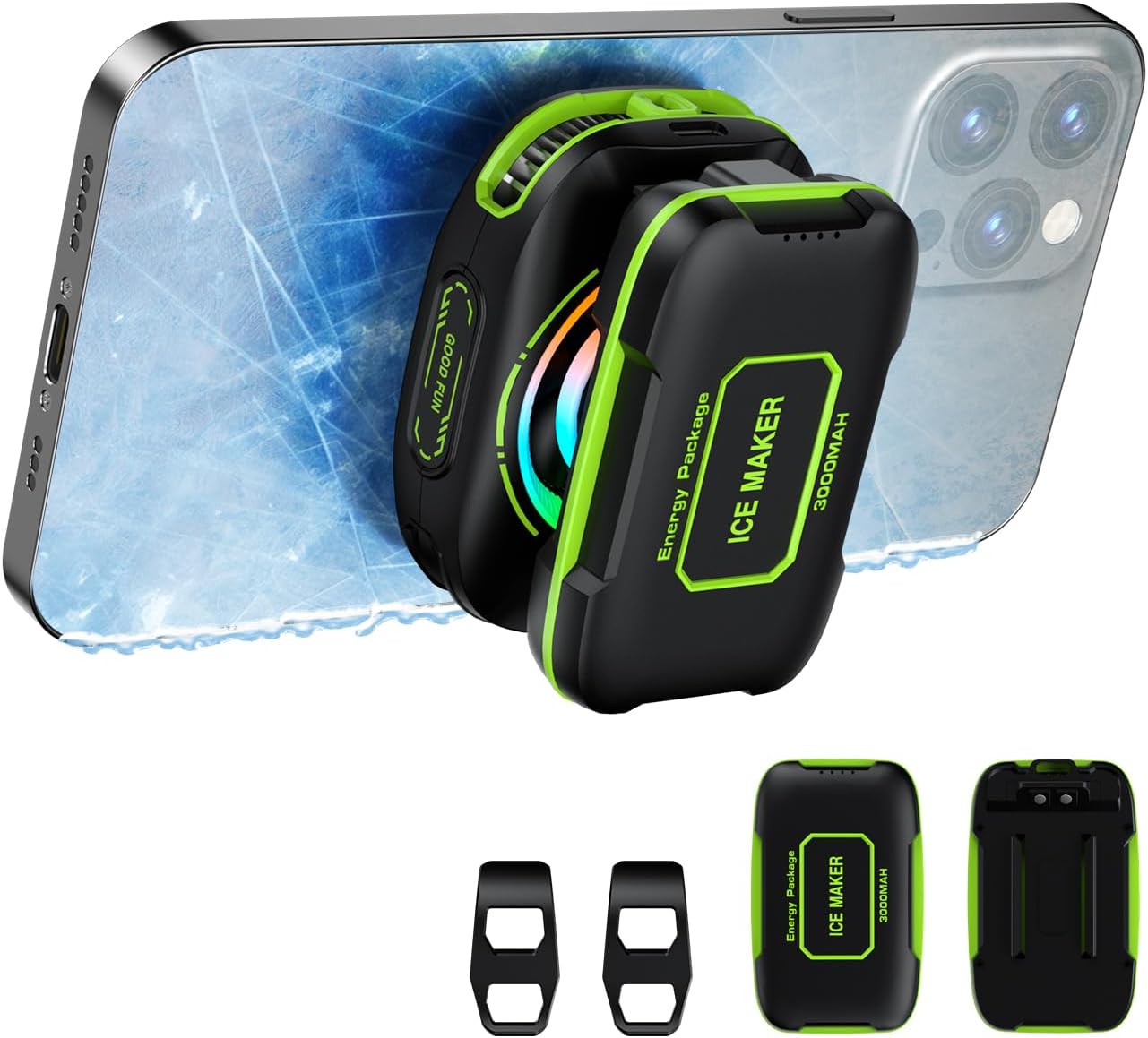 Handy-kühler Für Gaming, Tragbarer Magnetischer Akku, Handy-heizgerät, Praktischer Kühler Für Iphone-serie, Ipad Pro, Tiktok Live (grün)