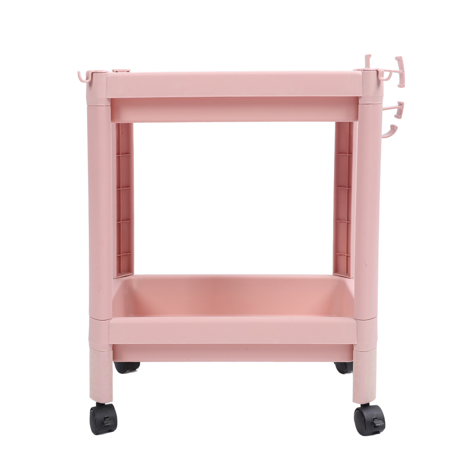 Badezimmer-bodenregal, Mehrstufig, Stabil Und Langlebig, Freistehend, Eckregal, Rosa, 2 Ebenen (mit Rollen)