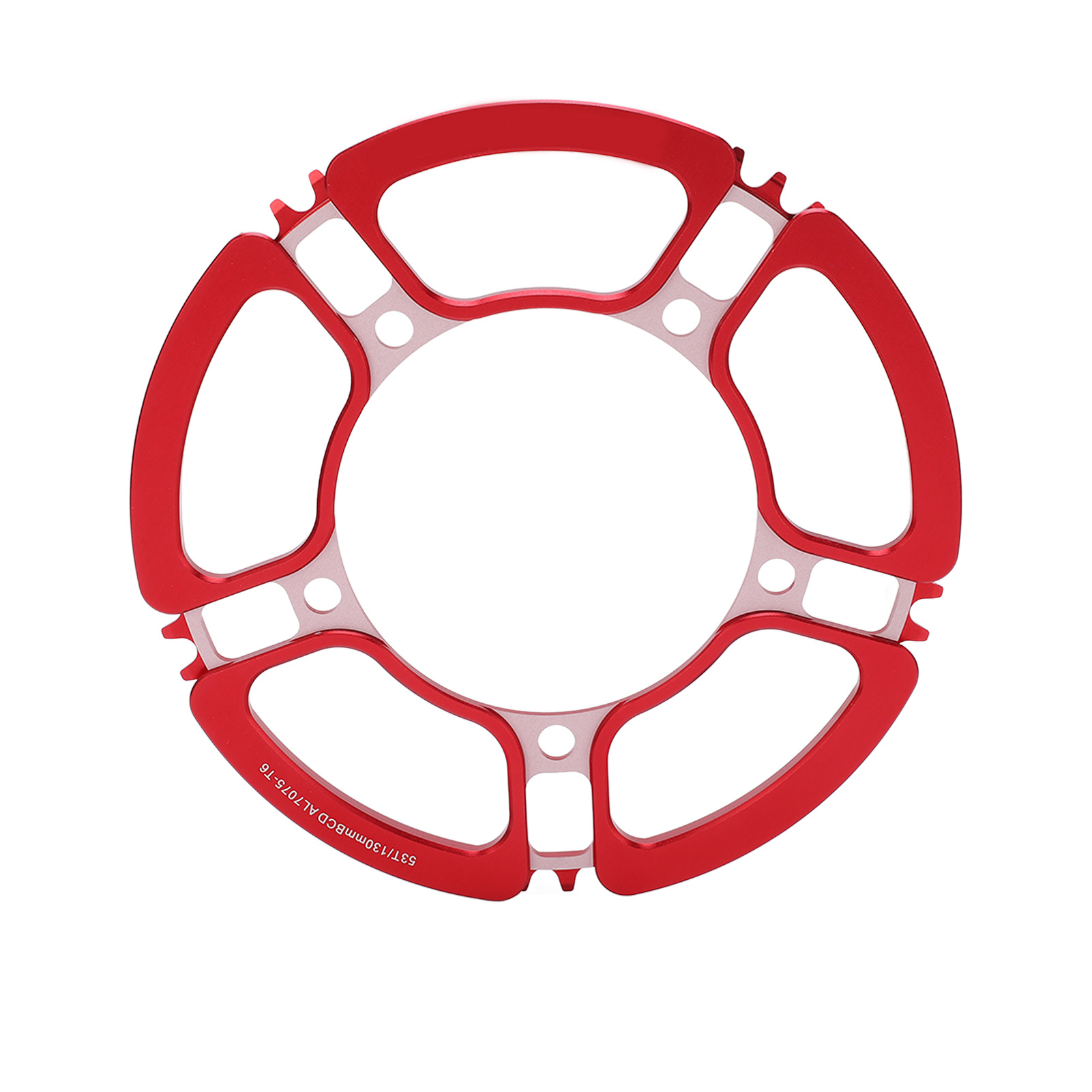 Lp Litepro Fünfloch-kurbelgarnitur, 130 Mm Lochkreis, 53 Zähne, Für Falträder, Rotes Kettenblatt