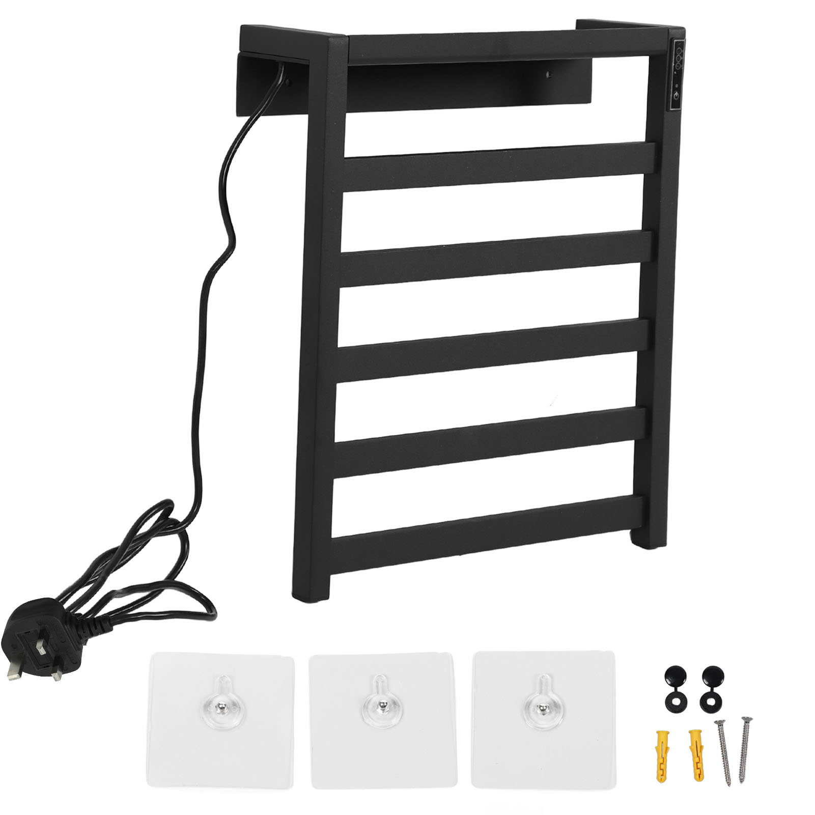 Schnellheizender, Wandmontierter Elektrischer Handtuchwärmer Aus Kohlefaser Mit Timer, Schwarz, 220-v-stecker (australischer Stecker)