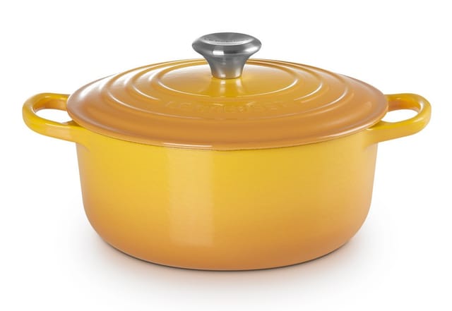 Le Creuset Bräter Signature Rund Gusseisen Nectar Gelb 24 cm
