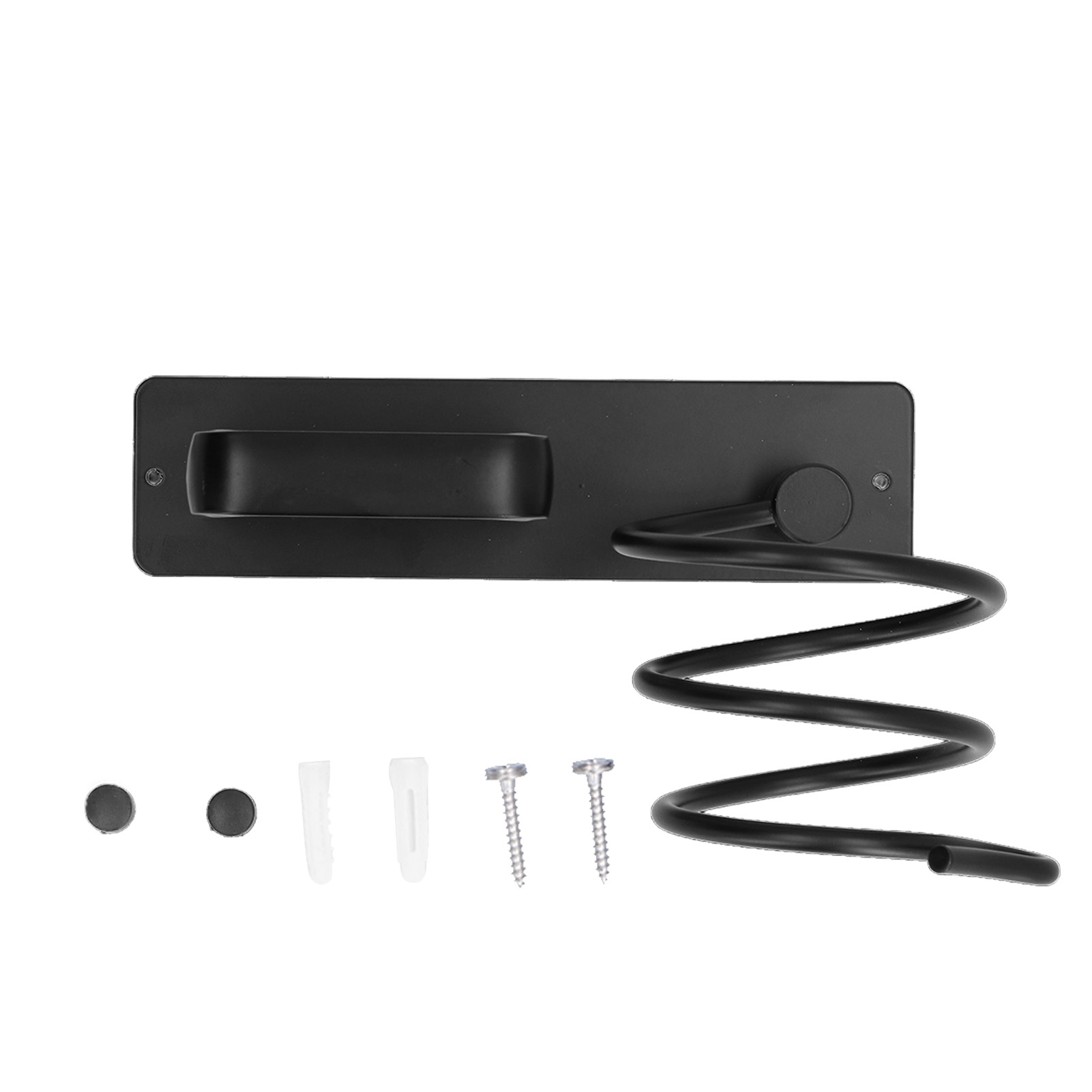 Wandmontierter Haartrocknerhalter Aus Aluminiumlegierung, Für Badezimmer, Schwarz.