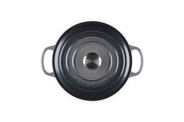 Le Creuset Bräter Signature Rund Gusseisen Flint Grau 20 cm