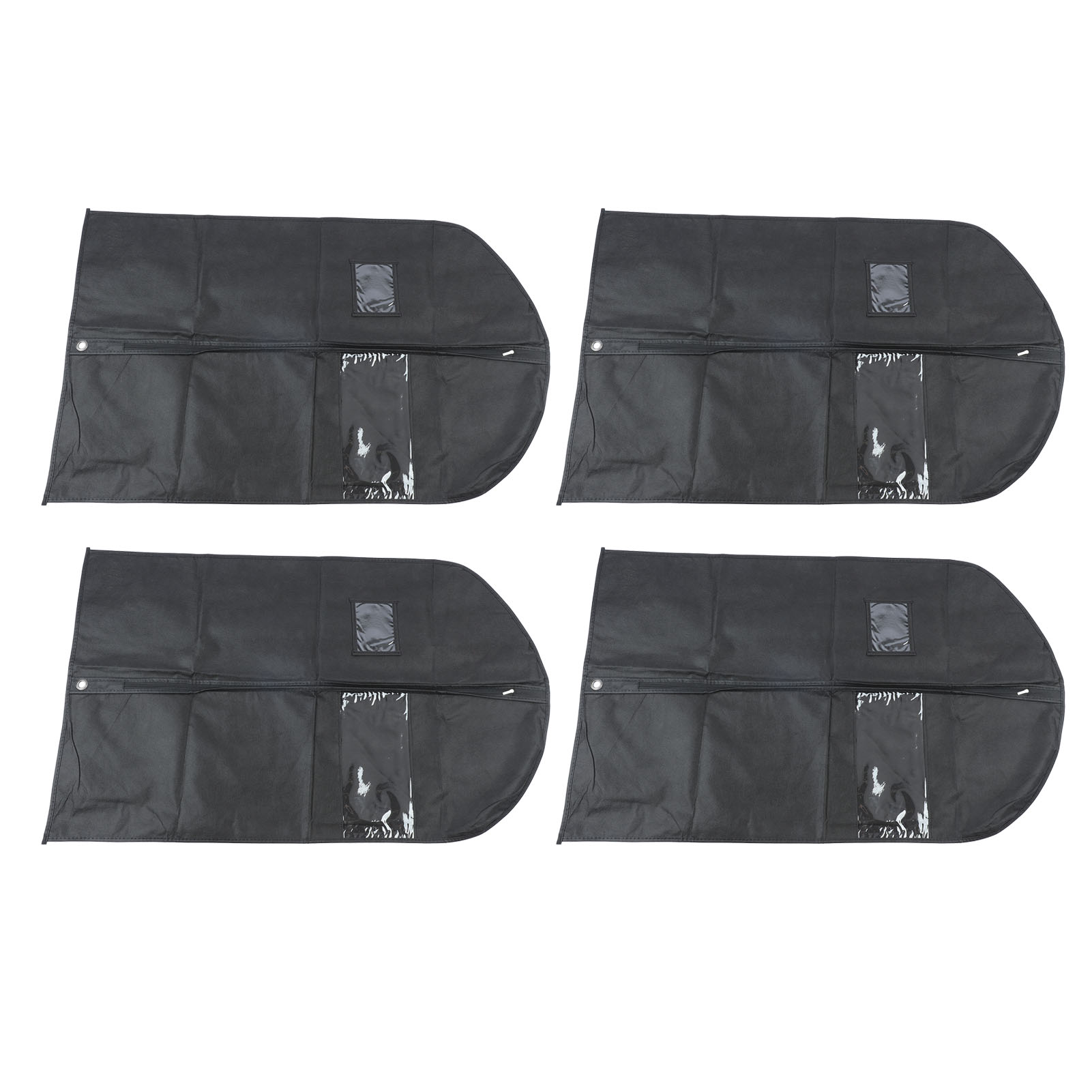 Set Mit 4 Dicken, Wasser- Und Staubdichten Kleidersäcken Mit Sichtfenster, Ideal Für Reisen Und Aufbewahrung. Farbe: Schwarz, 100 X 60 Cm.