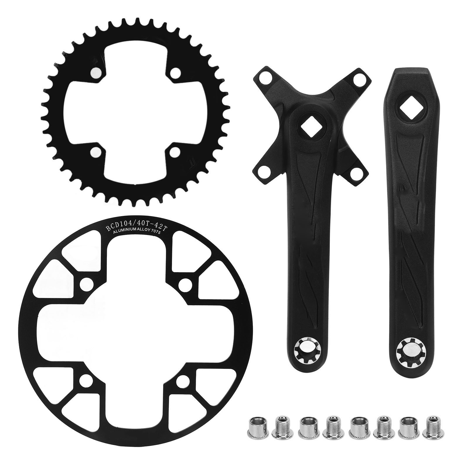 170-mm-kurbelgarnitur, 104 Mm Lochkreis, 42-zahn-narrow-wide-kettenblatt, 40-42-zahn-bremsscheibenschutz Für Rennrad/mountainbike