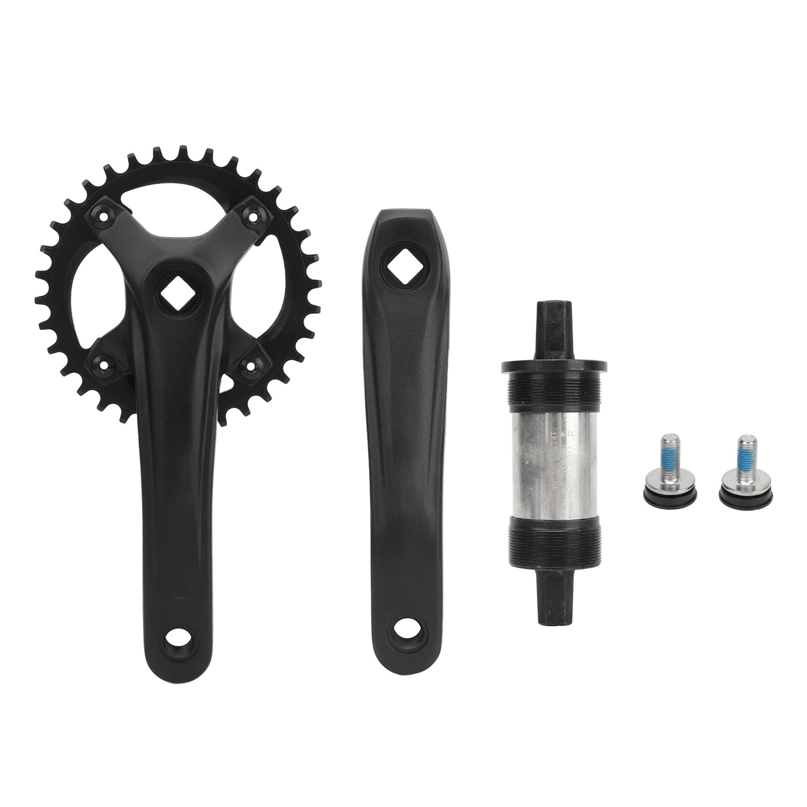34-zahn-mountainbike-kurbelgarnitur, 104 Mm Lochkreis, Vierkantaufnahme, Positive/negative Kettenführung, Einfachscheibenkupplung, Umrüstteile Für 7-12-fach-schaltungen
