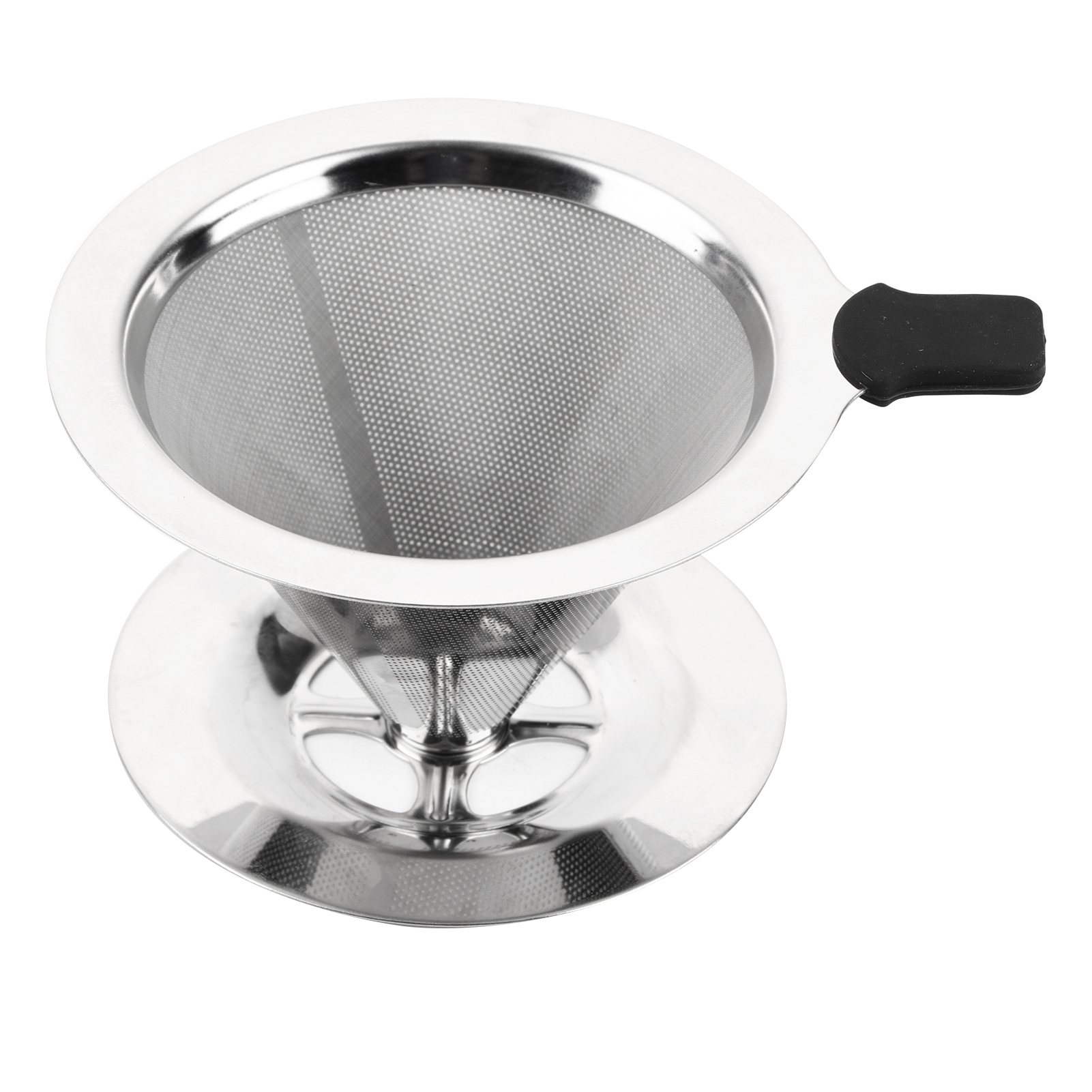 Kaffeefilterhalter Aus Edelstahl Mit Doppelfilter Und Tassenhalter, Für Zuhause Oder Büro.