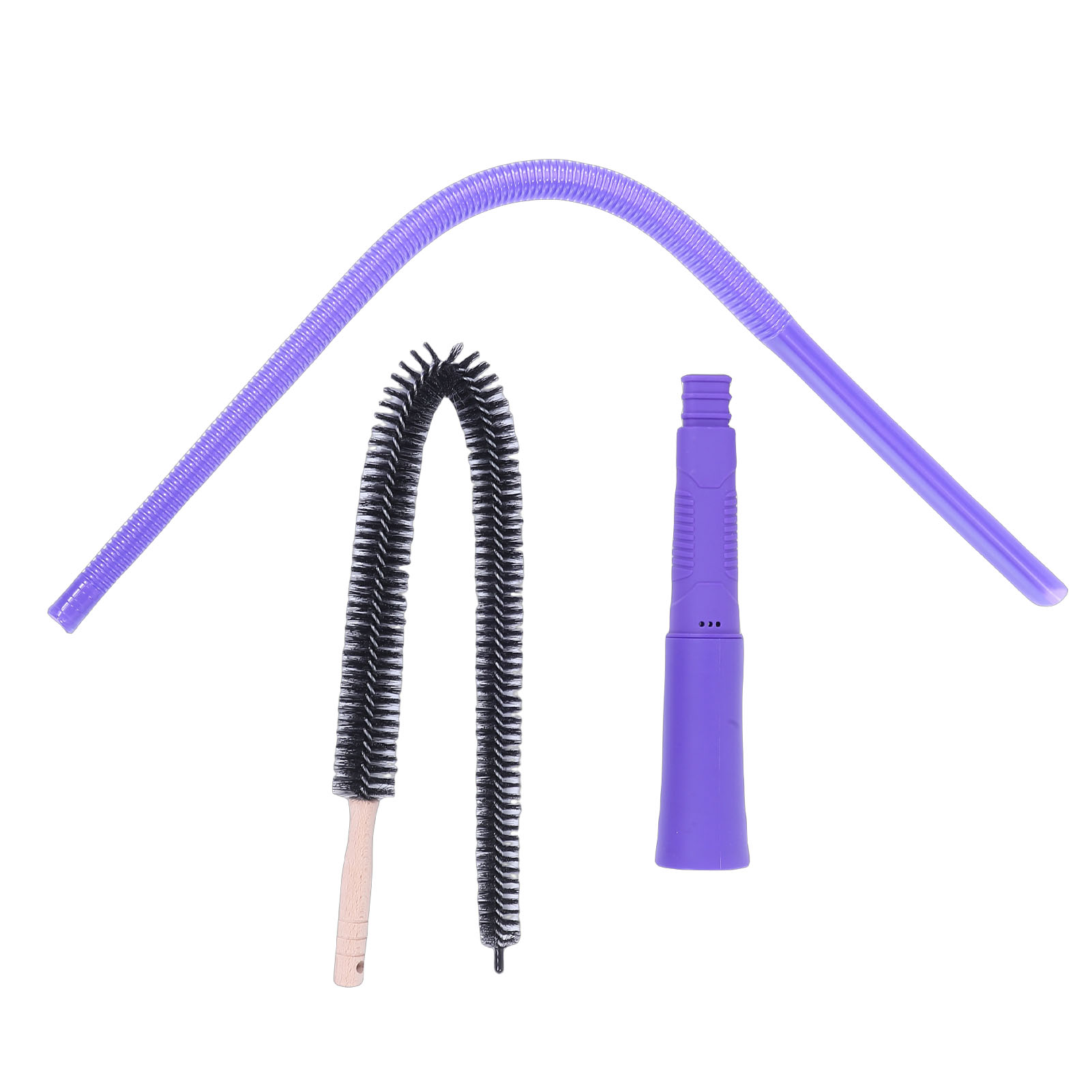 Flusenabsaugaufsatz Für Wäschetrockner, Flexibler Und Ausziehbarer Saugschlauch Und Violette Reinigungsbürste