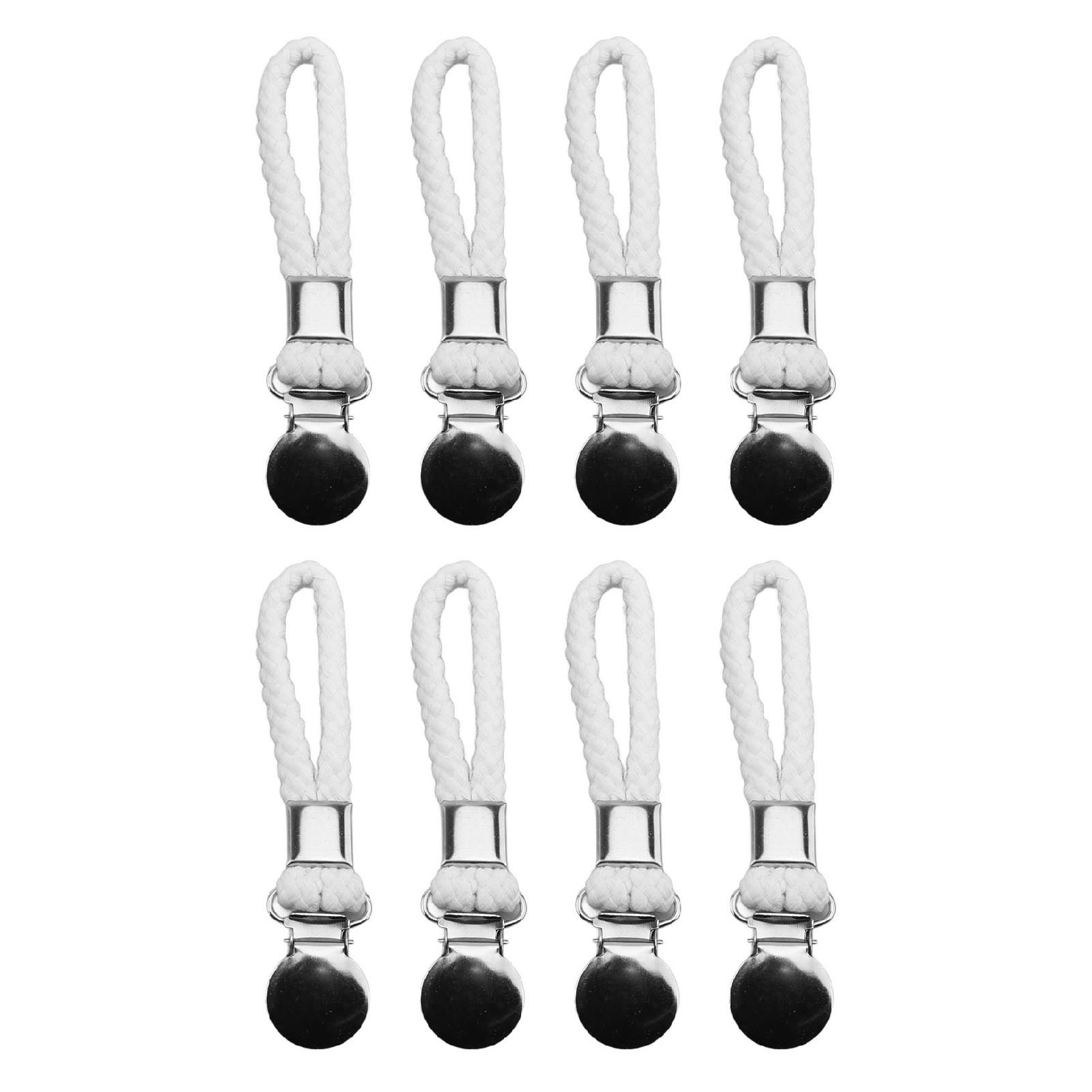Set Mit 8 Handtuchclips Mit Baumwollschlaufen Für Küche, Bad Und Schränke. Weiße, Rostbeständige Aufhängevorrichtungen.