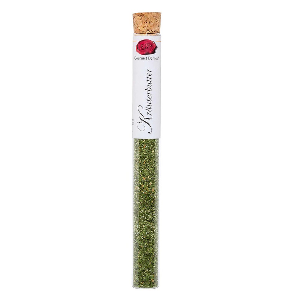 Gourmet Berner Kräuterbutter Gewürzmischung in Vitro Reagenzglas mit Korken 15g