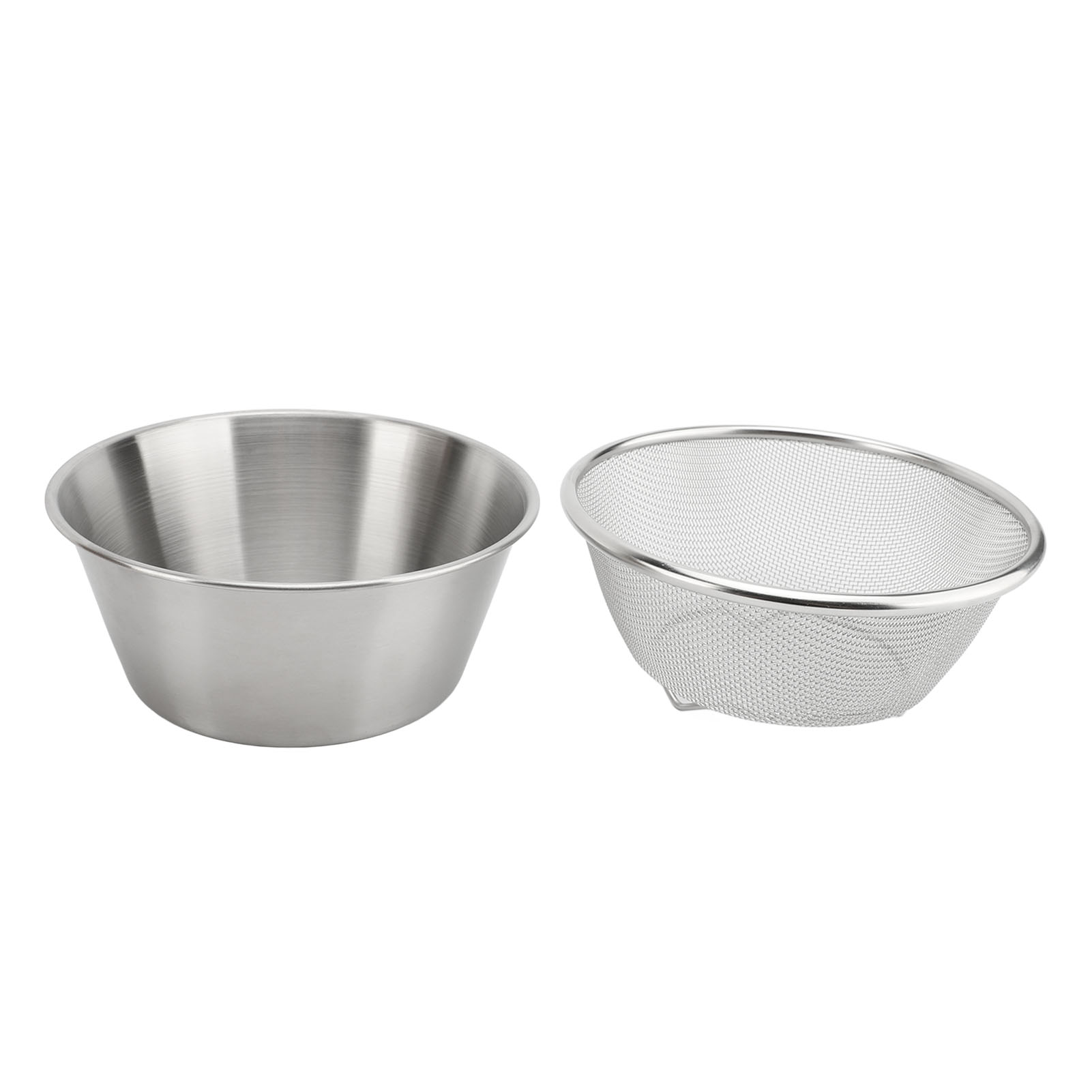 Sieb Aus Edelstahl 304 Mit 16 Cm Rührschüssel, Tragbares Küchensieb Zum Waschen Von Reis, Obst, Gemüse Und Kleinen Körnern.
