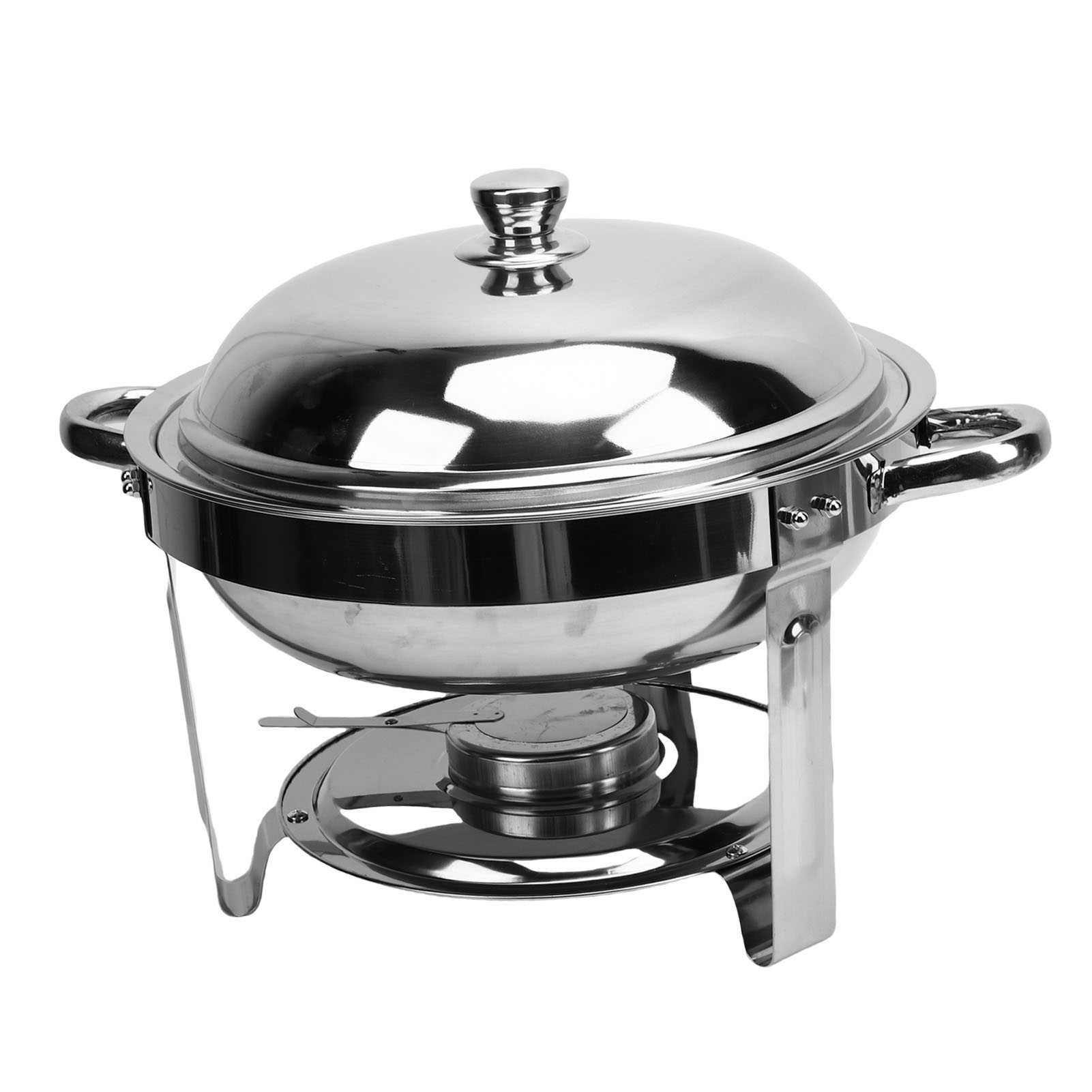 6l Buffet-chafing-set, Runder Speisenwärmer Aus Edelstahl Mit Herausnehmbarer Alkoholschale Für Partys, Hochzeiten Und Catering.