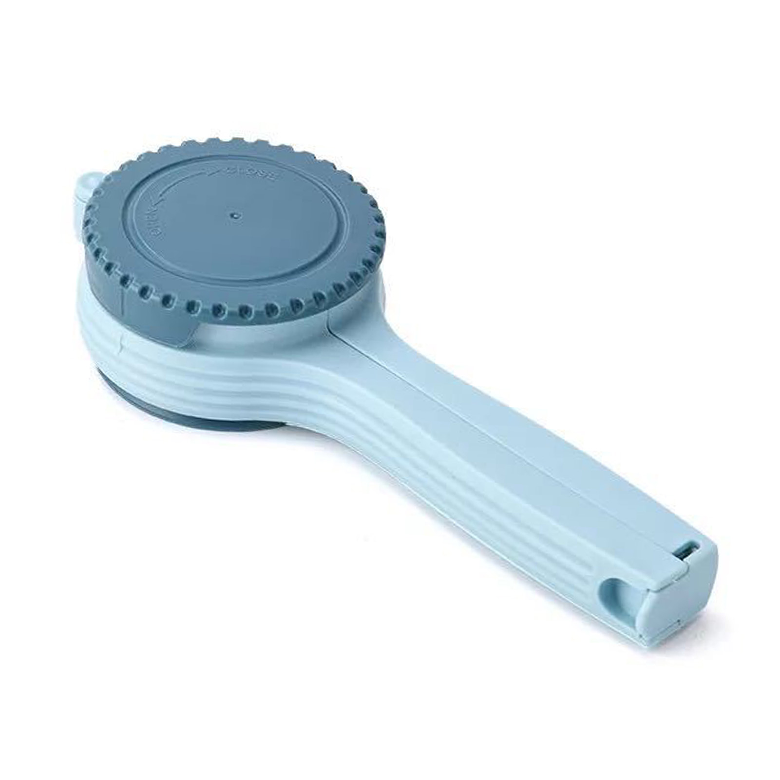 Frischer Abs-lebensmittelverschlussclip, Große Öffnung Mit Kappe, Blauer Snackbeutel Mit Ausgießer.