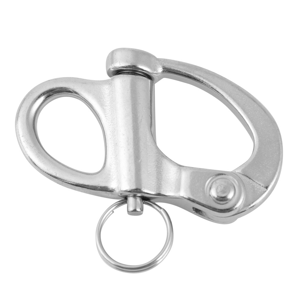 Fester Edelstahlschäkel, 10x35mm, Schnellverschluss, Mit Rundring.
