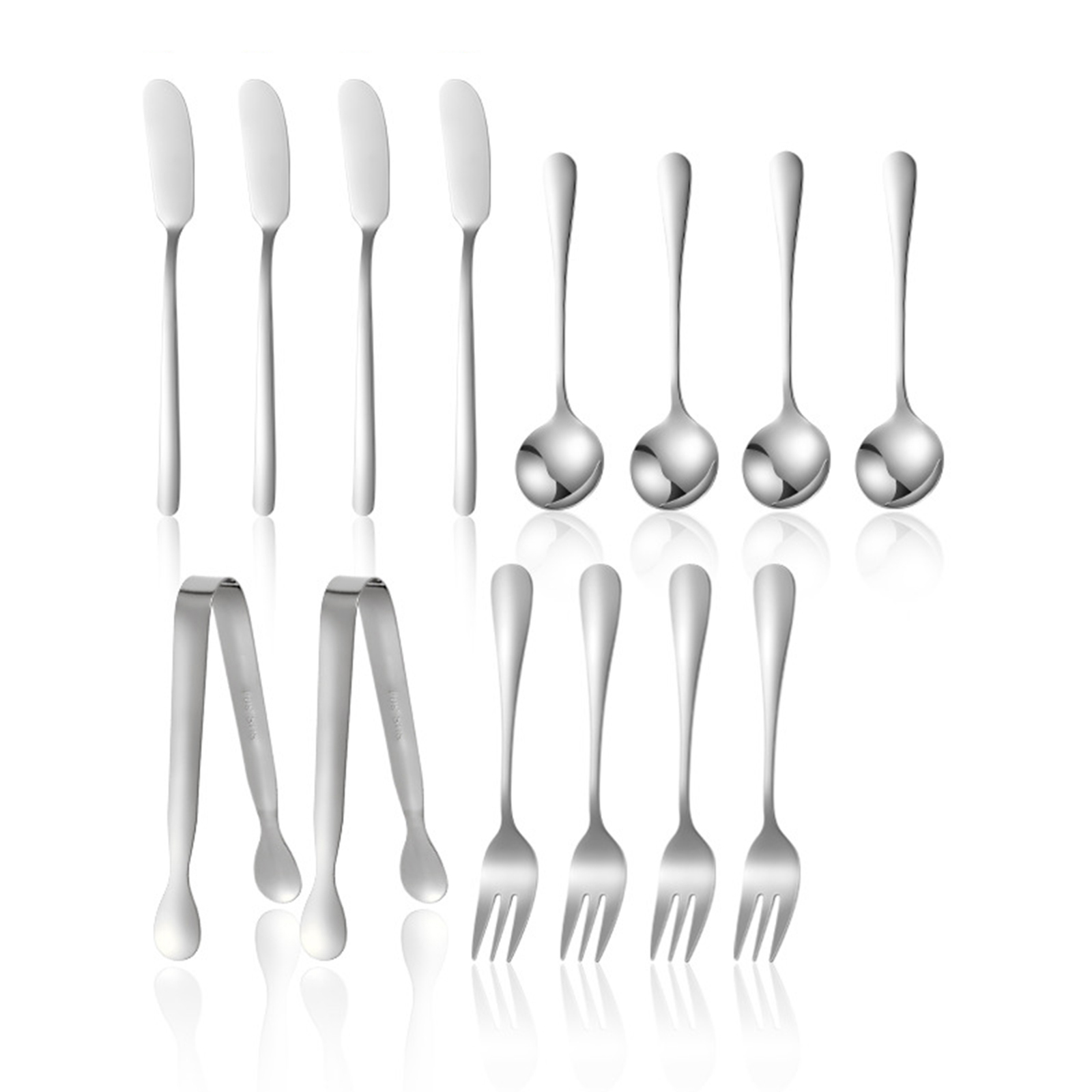 Set Aus Käsebesteck, Messern, Butterstreicher Und Servierbesteck Aus Edelstahl Für Desserts Und Vorspeisen.