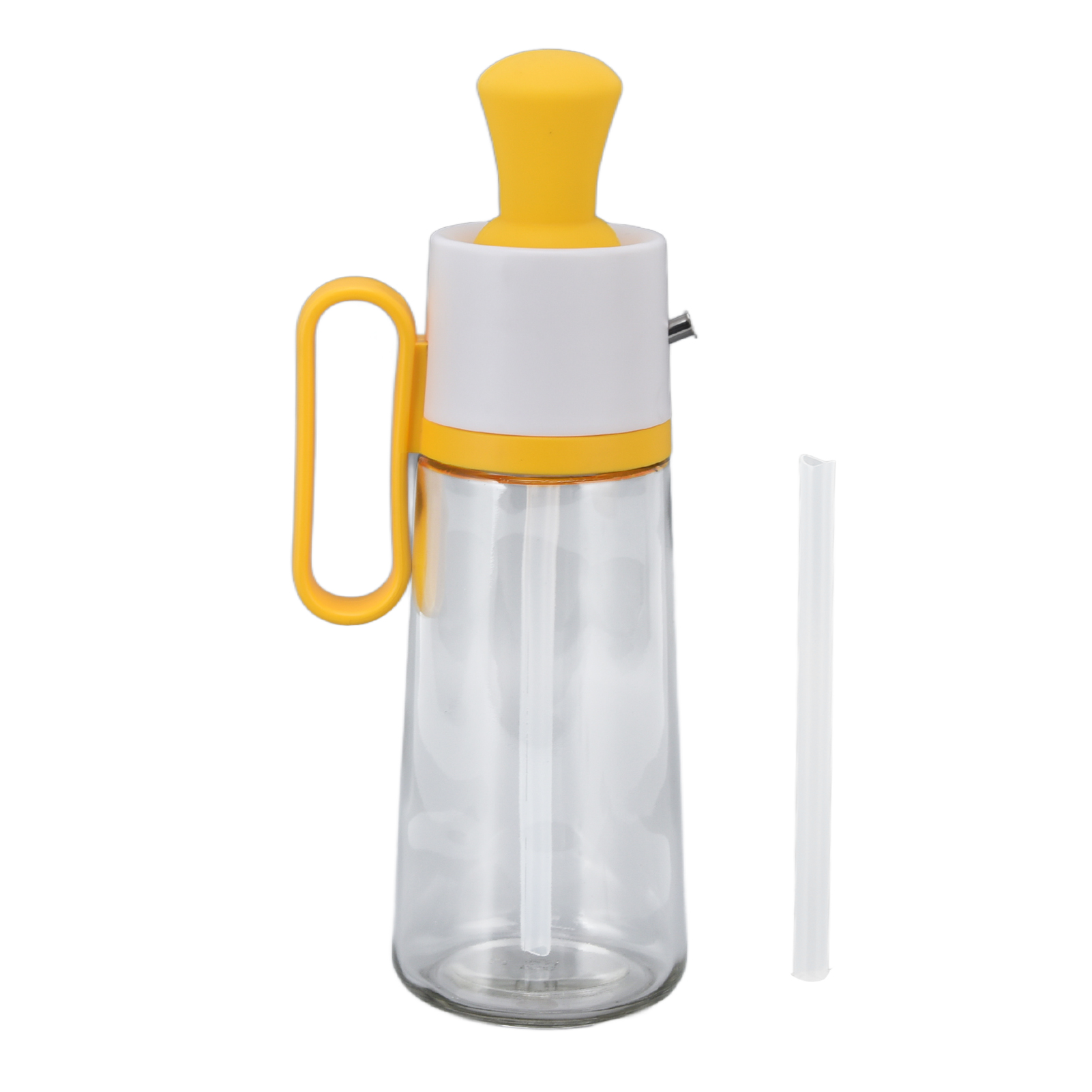 Ölflasche 550 Ml, Essigspender, Auslaufsicher, Gut Sichtbare Und Helle Füllstandsanzeige Mit Skala Für Den Grill Im Freien, Goldgelb.