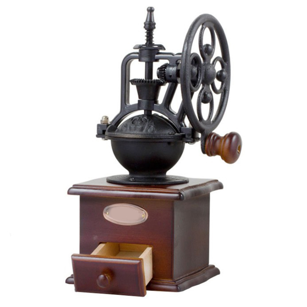 Retro-handkaffeemühle, Handmühle Für Getreide Und Gewürze, Mit Schublade, Handkurbelmühle.
