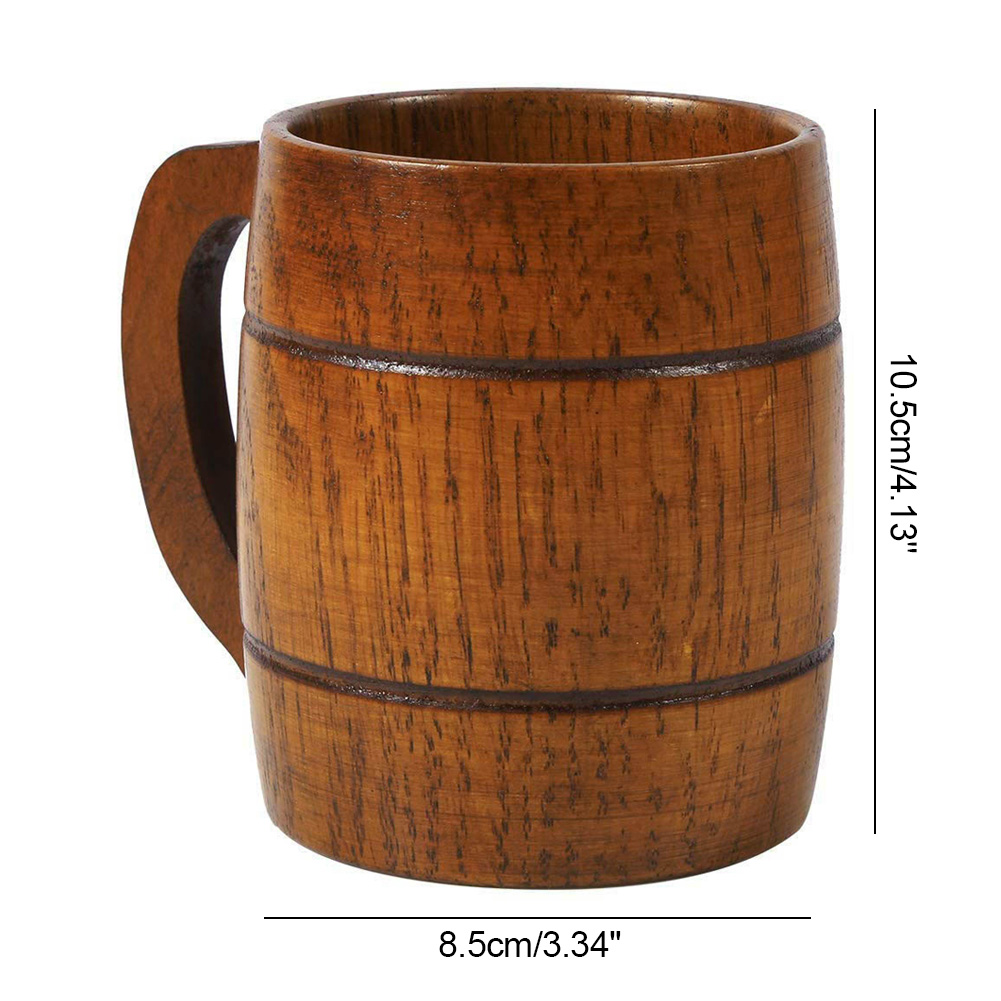 Vintage-bierkrug Aus Holz, 350 Ml Fassungsvermögen, Mit Henkel.