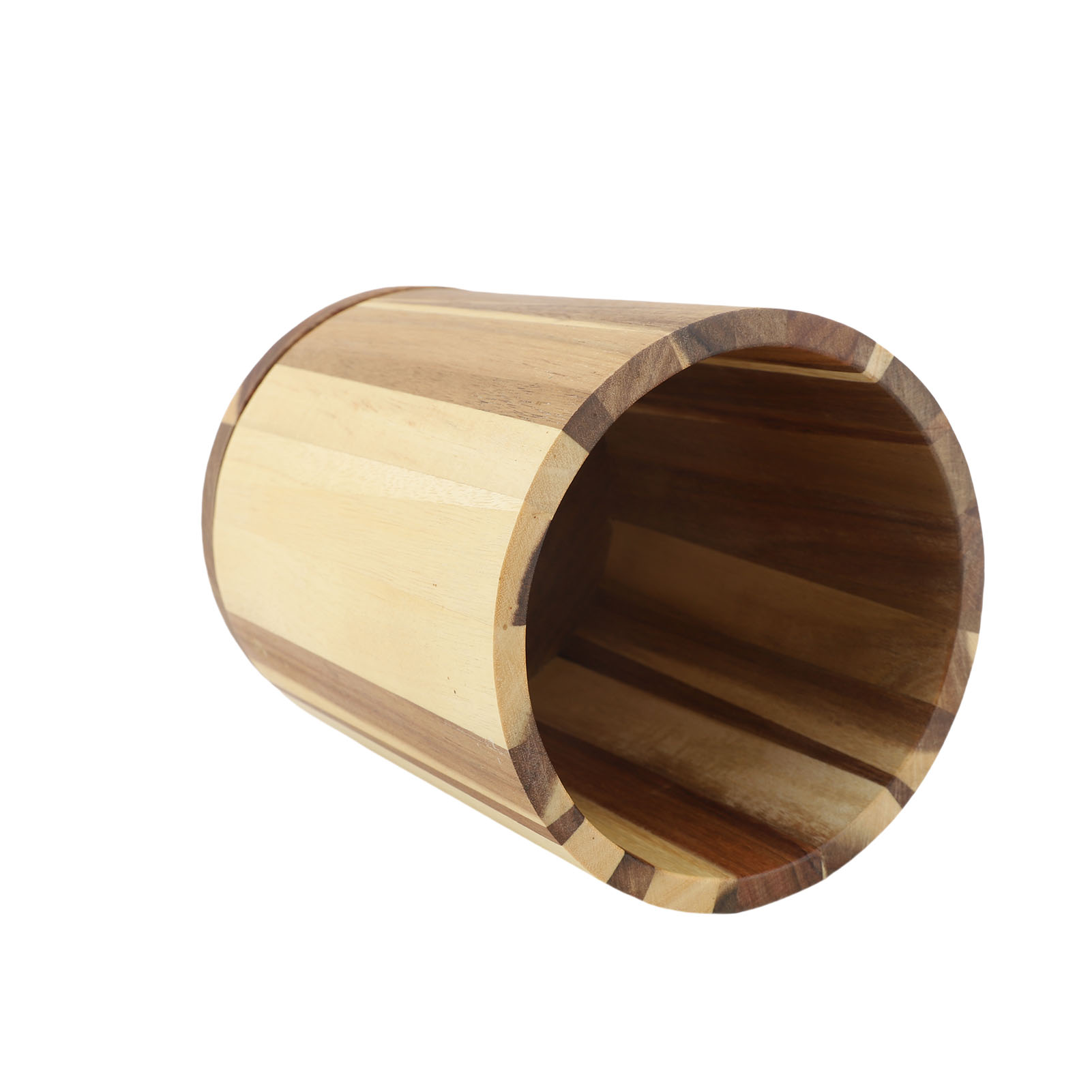Küchenutensilienhalter Aus Holz Für Die Arbeitsplatte, Um 360 Grad Drehbar, Kochtopf Aus Holz, Landhausdekor, 7,3 X 5,9 Zoll, Braune Farbe.