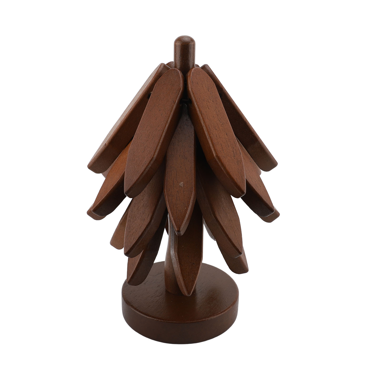 Set Aus 4 Stapelbaren Untersetzern Aus Holz Für Tasse, Topfuntersetzer, Schüssel, Teekanne, Eiche (walnussbraun).