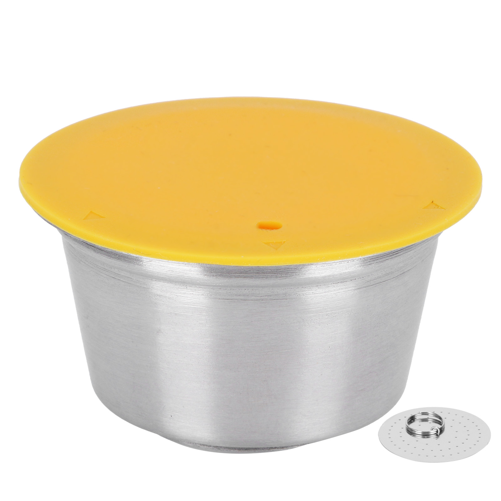Wiederverwendbarer, Nachfüllbarer Edelstahl-filterbecher Für Dolce Gusto Kaffeekapseln, Gelb.
