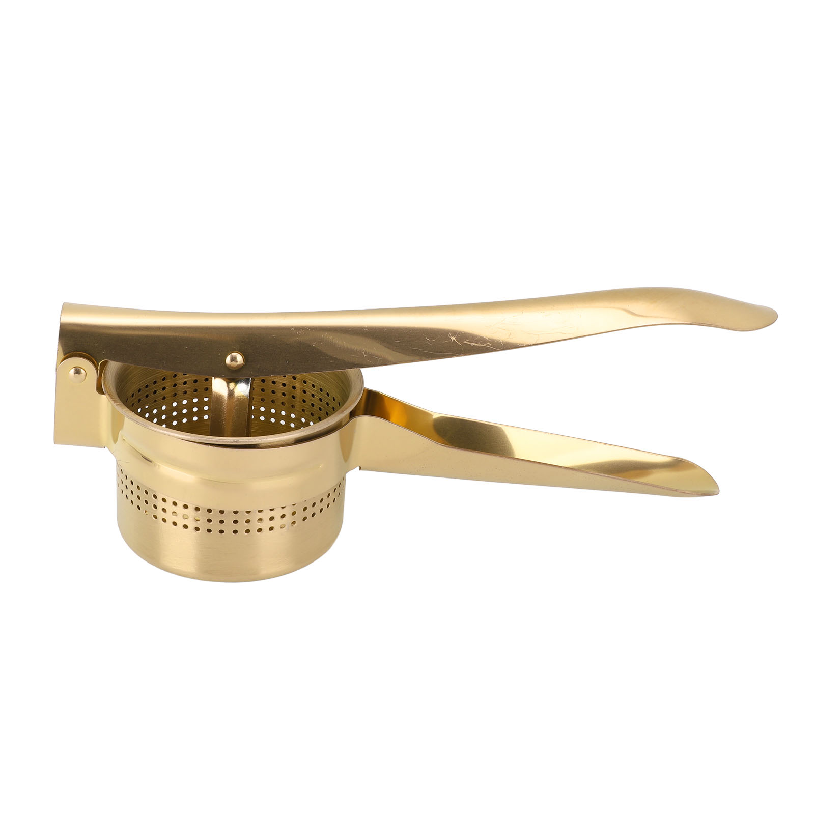 Zitronenpresse Aus Edelstahl Mit Langem Griff, Manuelle Saftpresse, Küchenutensil, Goldfarben.