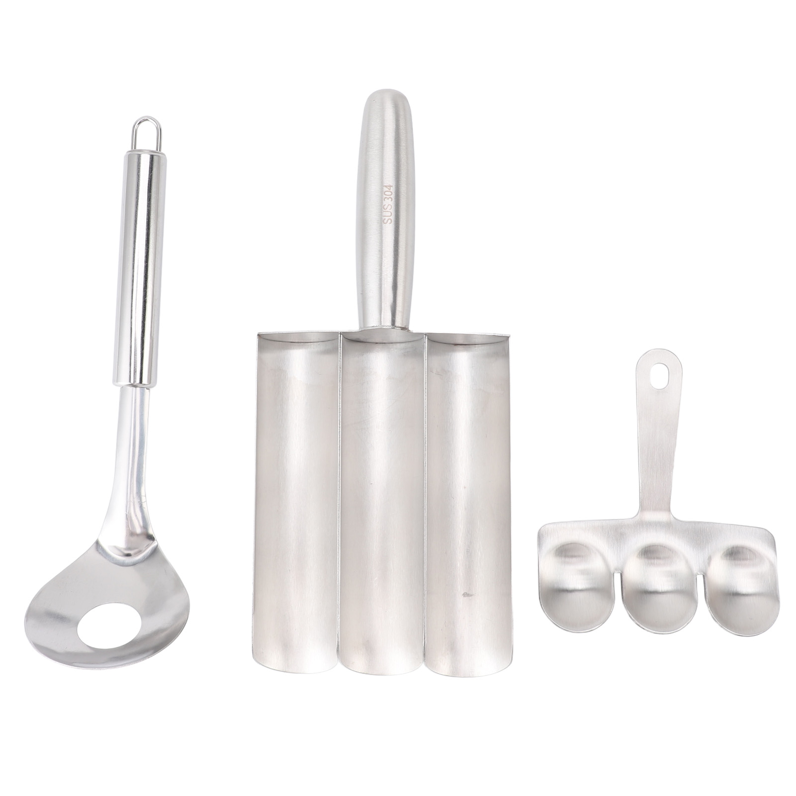 Dreifacher Fleischbällchenformer Aus Edelstahl Für Ambitionierte Hobbyköche. Küchenutensil. Spülmaschinenfest.