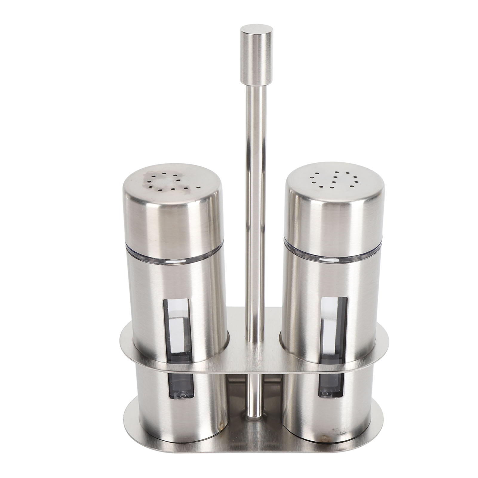 Salz- Und Pfefferstreuer-set Aus Edelstahl 304, Gewürzflasche Für Zucker Und Gewürze Mit Ständer, Für Küche Und Restaurant, 2-teilig.