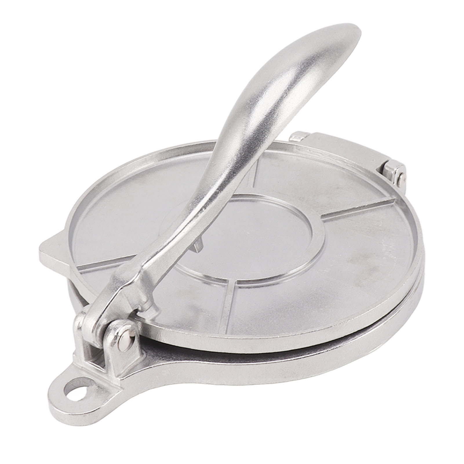 Tortillapresse Aus Aluminiumlegierung, Manuelles Gerät Zur Herstellung Von Pizzen Und Hamburgern, 16 Cm, Silberfarben.