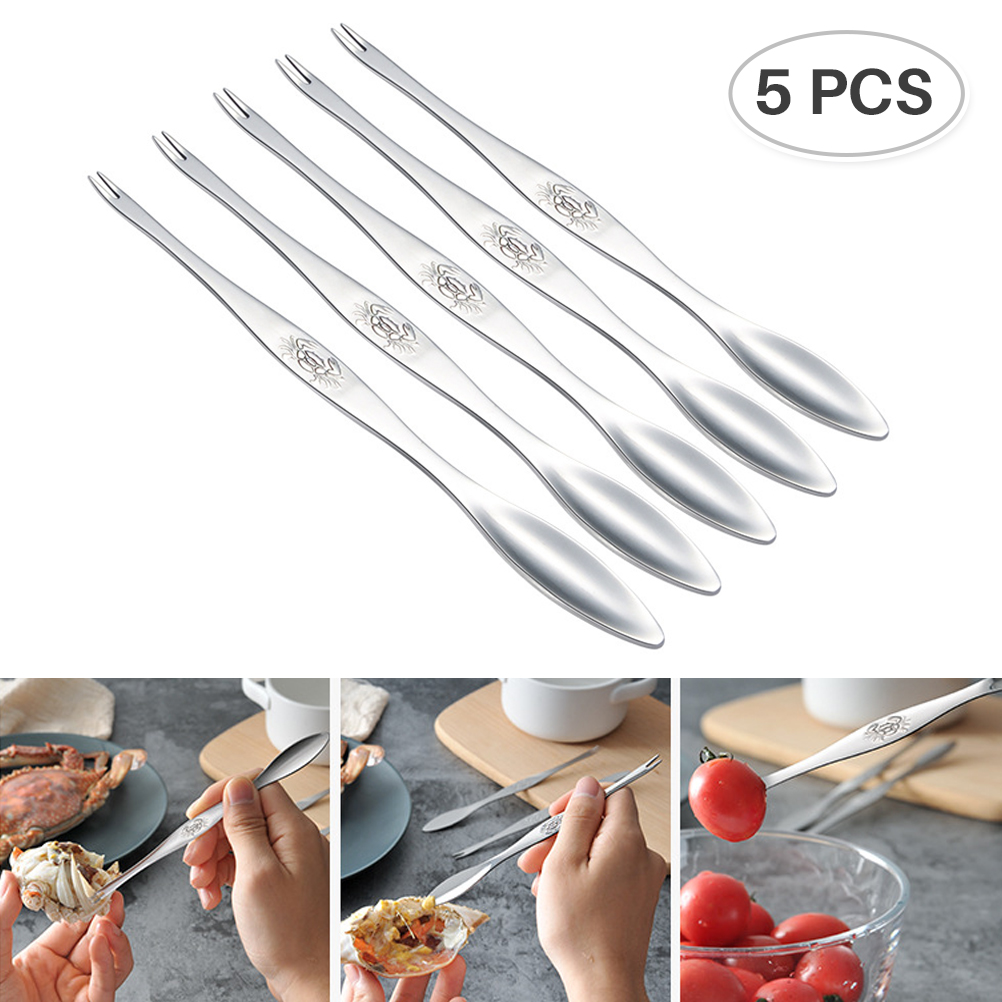 Küchenutensilien Aus Edelstahl Für Meeresfrüchte: Gabel, Löffel Und Krabbennadel, Multifunktional Für Fleisch.