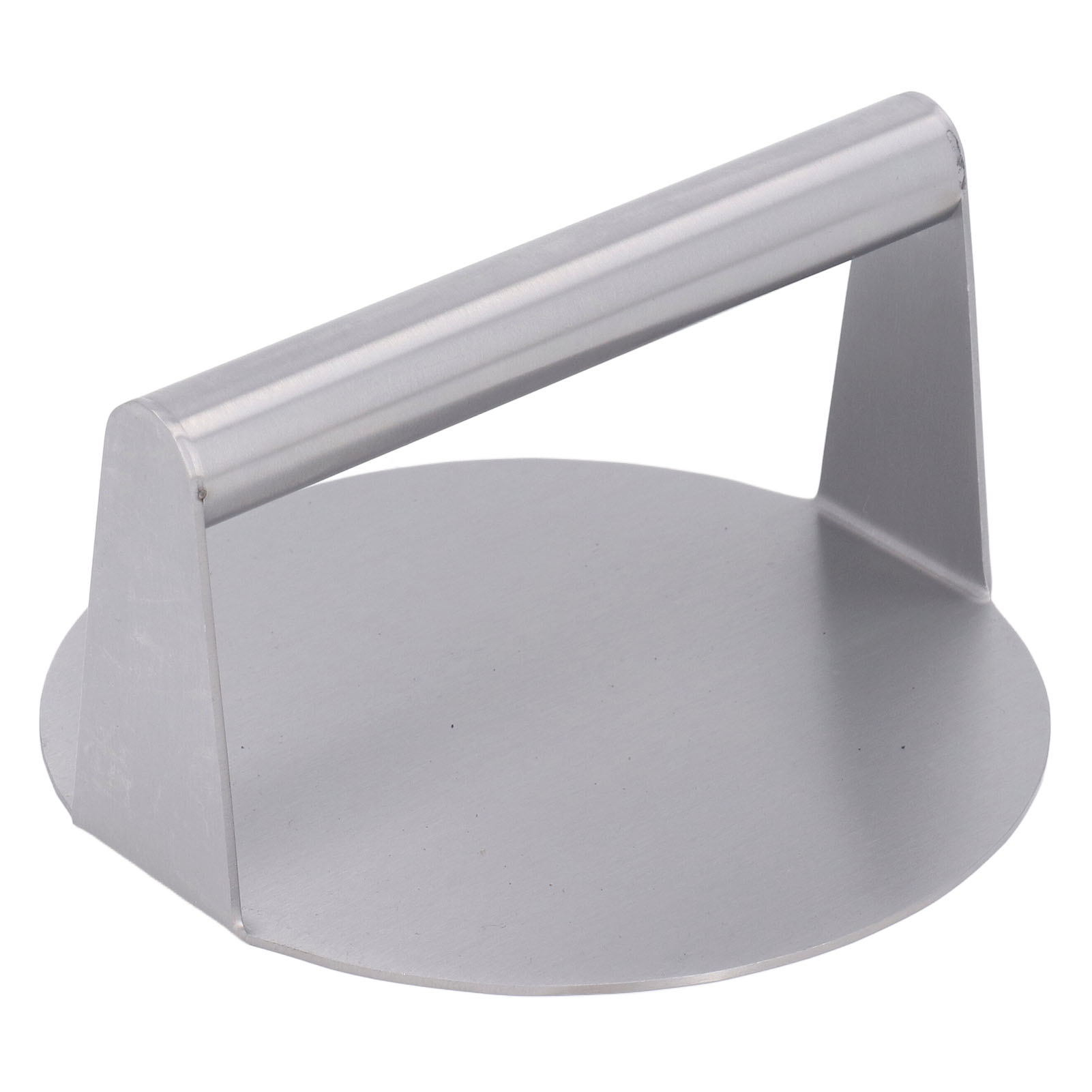 Runde Fleischpresse Mit 14 Cm Durchmesser, Antihaftbeschichtet, Rauchfrei, Zeitsparend, Aus Edelstahl, Zum Kochen Und Grillen Im Freien.
