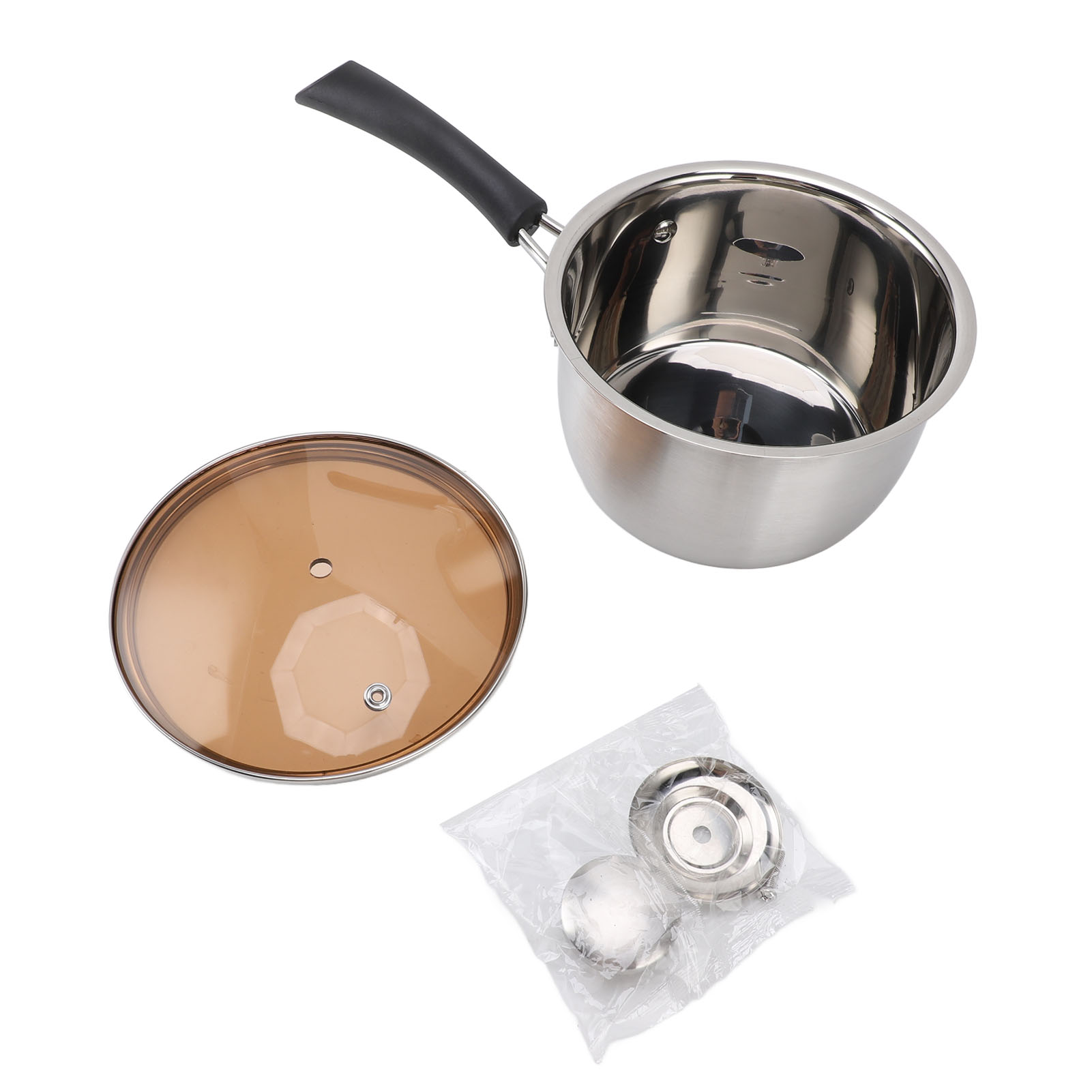 Edelstahl-kochtopf, Kleiner Milchtopf, Schnelle Wärmeübertragung, Verhindert Anbrennen, Dicker Topf Mit Einem Griff, Suppentopf 14 Cm / 5,5 Zoll.