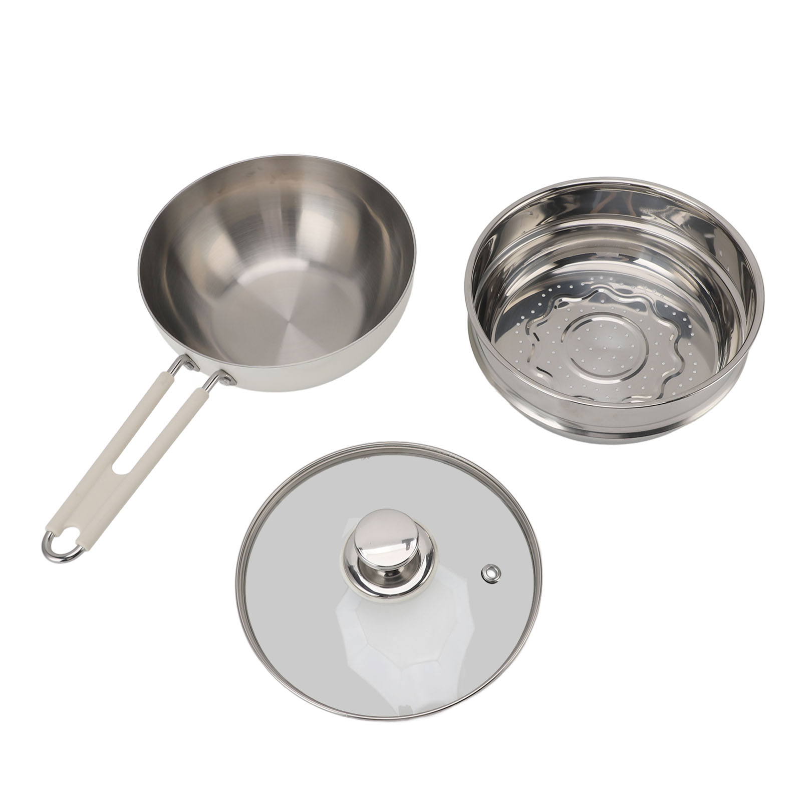 Stielkasserolle Mit Dämpfeinsatz, Edelstahl 316, Antihaftbeschichtet, Für Saucen, Nudeltopf, Mit Hitzebeständigem Griff Zum Kochen.