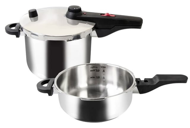 Kelomat Schnellkochtopf Set Alfa mit Deckel und Schnellbratpfanne 4,5 + 3 Liter