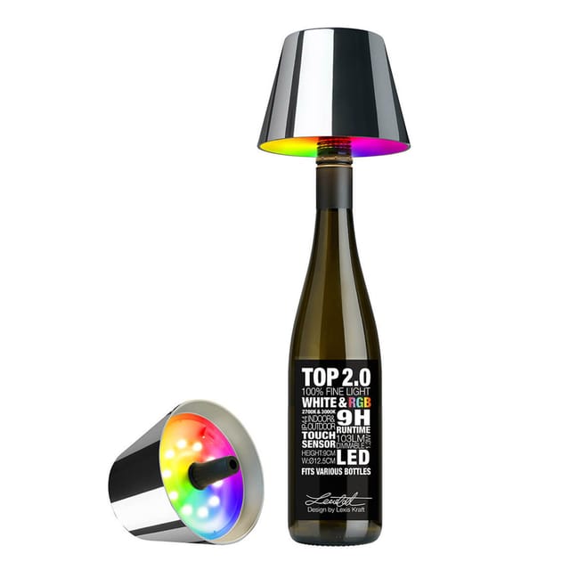 Sompex Flaschenleuchte TOP 2.0 Chrome LED RGBW mit Akku