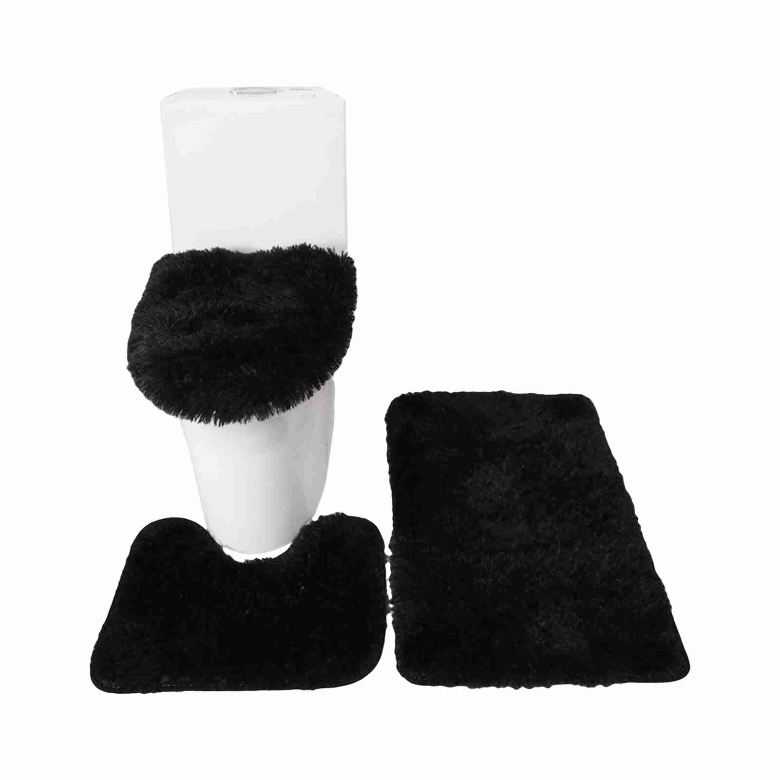 U-förmige Badematte, 3-teilig, Wc-deckelbezug, Rutschfest, Weich, Wasserabsorbierend, Stabile Tür, Badezimmersitz-set.