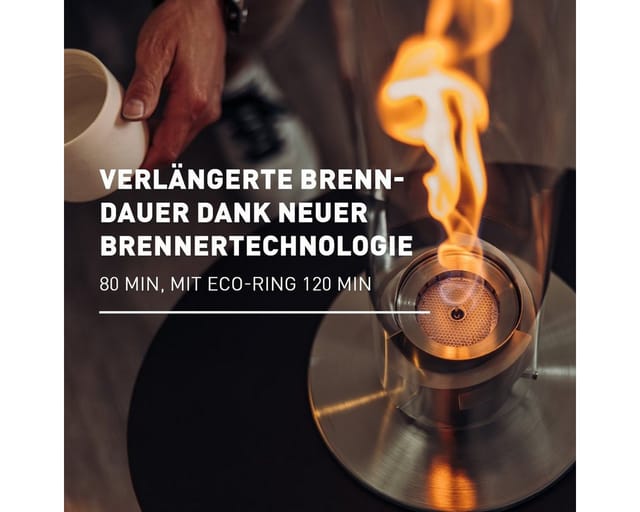 höfats SPIN 900 Tischfeuer Silber Bioethanol Tischkamin