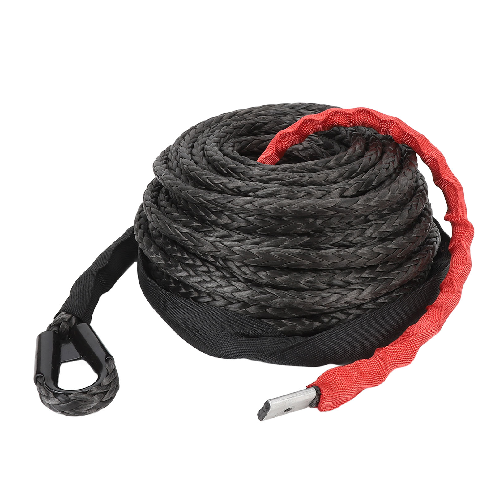 Synthetisches Seilwindenseil Mit Schutzhülle, Hohe Festigkeit 7,5t, 9,5 Mm X 25 M, Für 4wd-geländefahrzeuge, Atv, Utv, Suv.