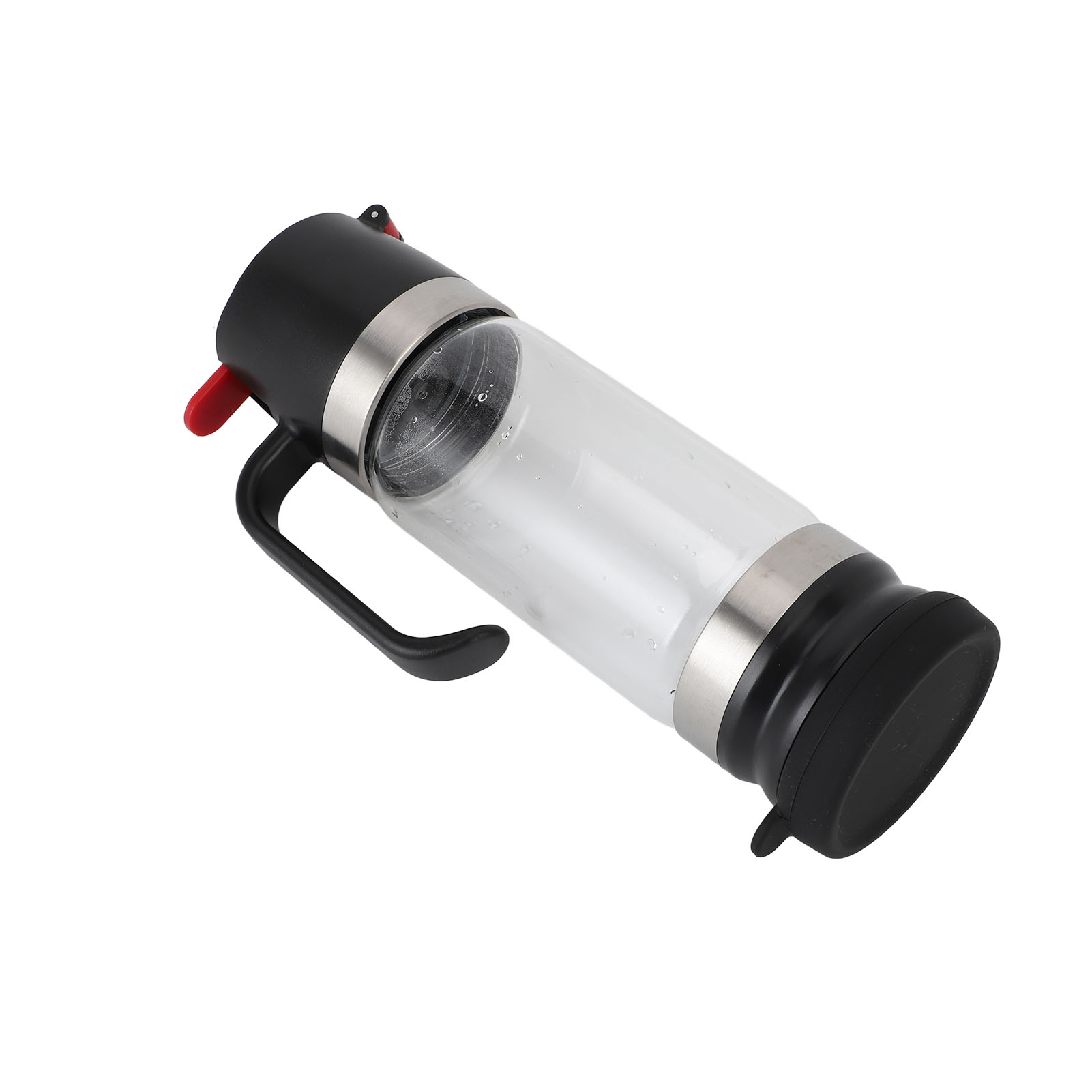 Honigspender Aus Glas, Tropffrei, Aus Hochwertigem Borosilikatglas, Mit Griff, Für Sirup, Kaffee Oder Tee, Schwarze Farbe, L (350 Ml).