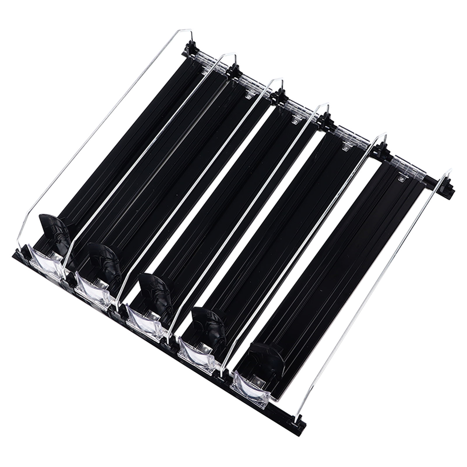 Kühlschrank-getränkeorganizer, Verstellbare, Federbelastete Schiebestange, Gleitschiene, Spender Für Limonadendosen, Bier Und Getränke, 38 Cm, Schwarz.