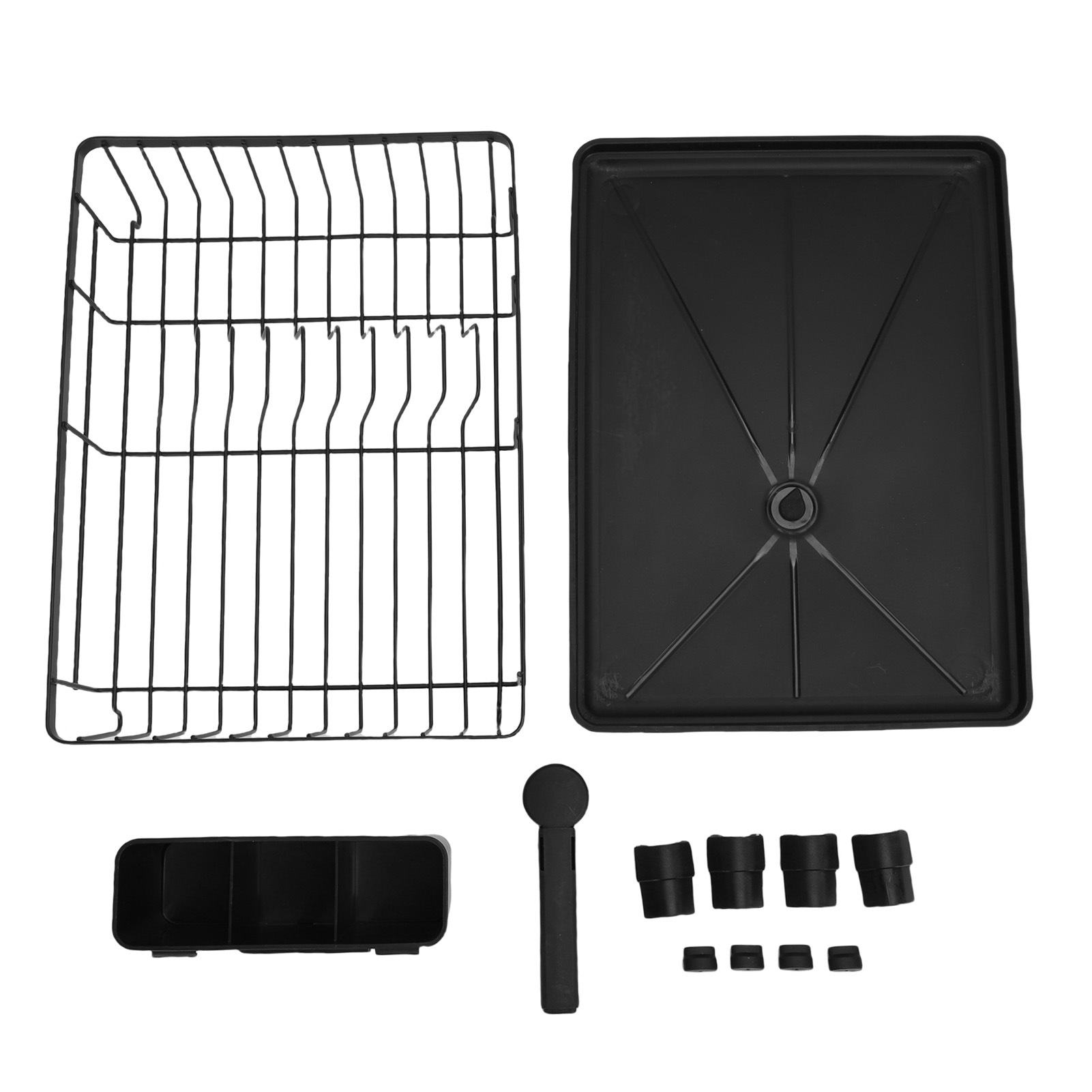 Abtropfgestell Aus Eisen, Effizientes Abtropfsystem, Platzsparendes Utensil, Für Küchenarbeitsplatte, Wohnung, Schwarz.
