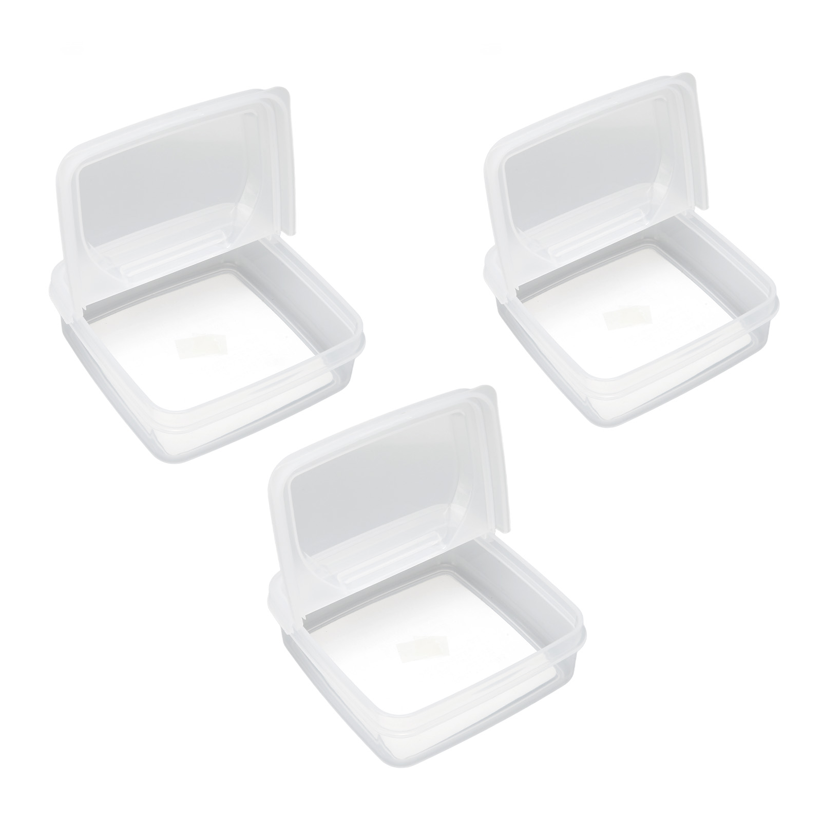 Käsebehälter Mit Klappdeckel, Transparente Pp-lebensmittelaufbewahrungsbox, 3-teiliger Kühlschrankkoffer.