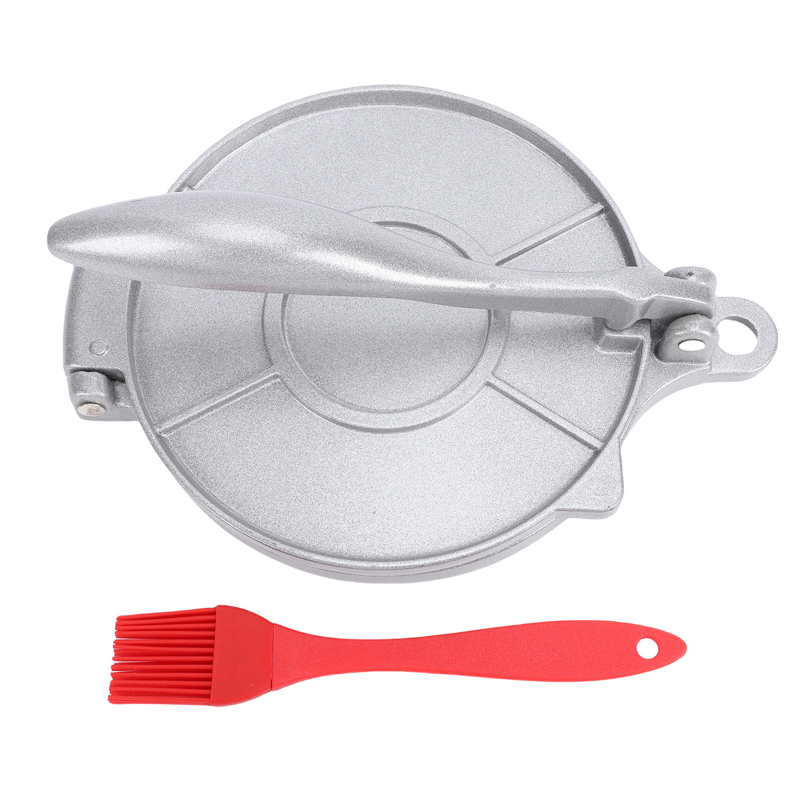 Manuelle Teigpresse Aus Aluminiumlegierung Zur Herstellung Von Tortillas, Ravioli Und Nudelplatten, Silberfarben.