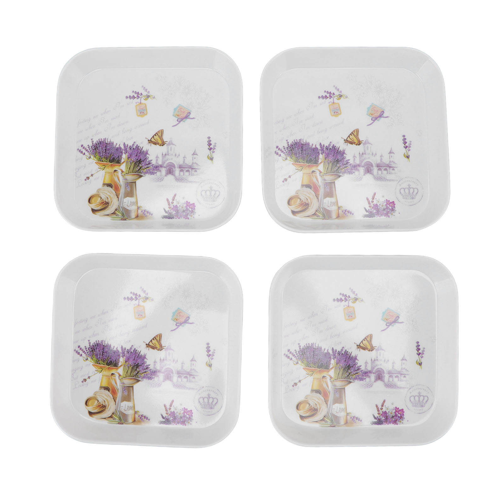Obstteller, Multifunktionale Dessertschalen Für Zuhause, Schule, Restaurant, Aufbewahrungstablett, Spießknochen, Lavendel, 4-teilig.